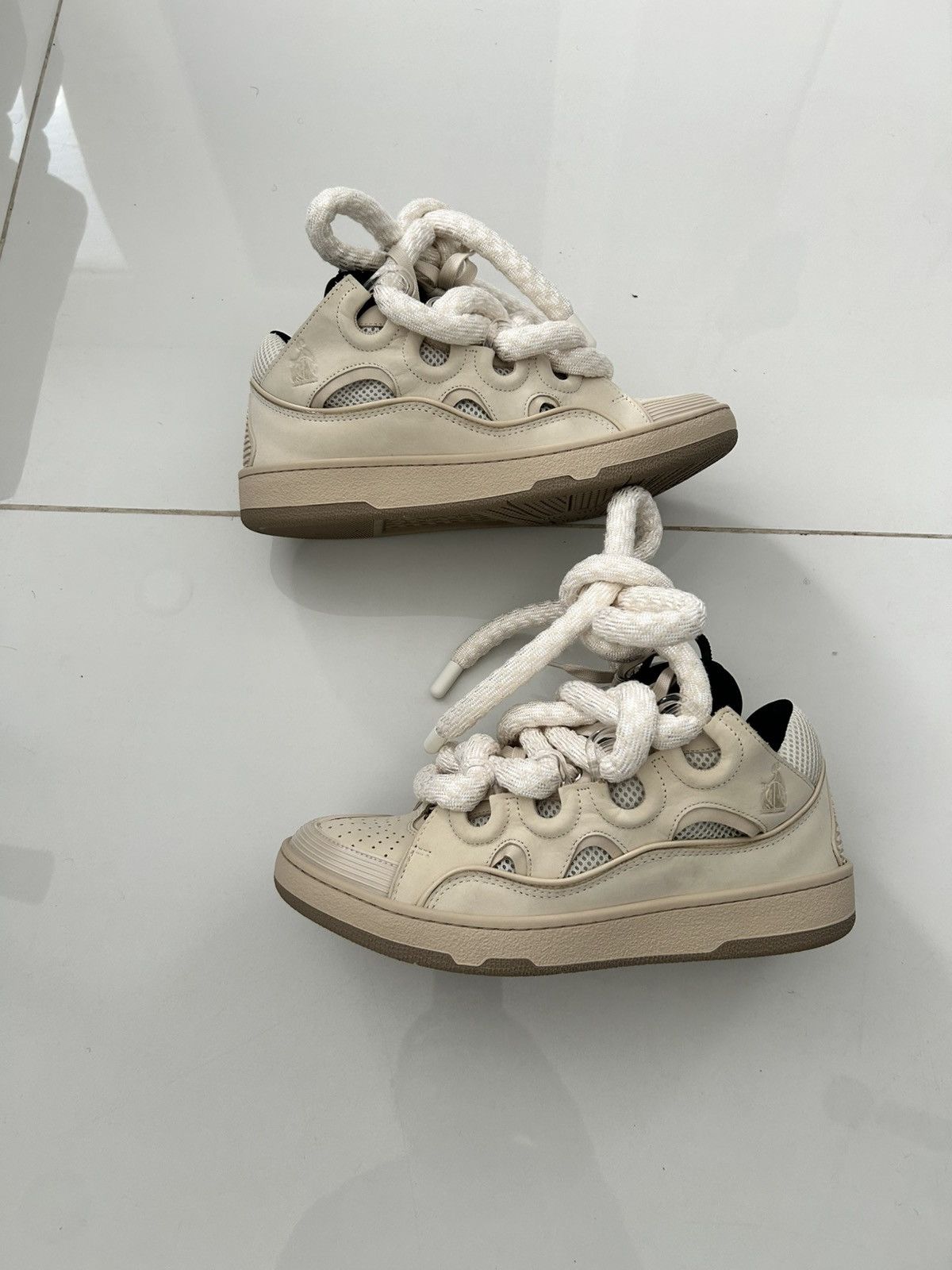 Lanvin Lanvin Beige Curb With Snake Laces Sneakers Size US 10 / EU 43 - 1 Thumbnail