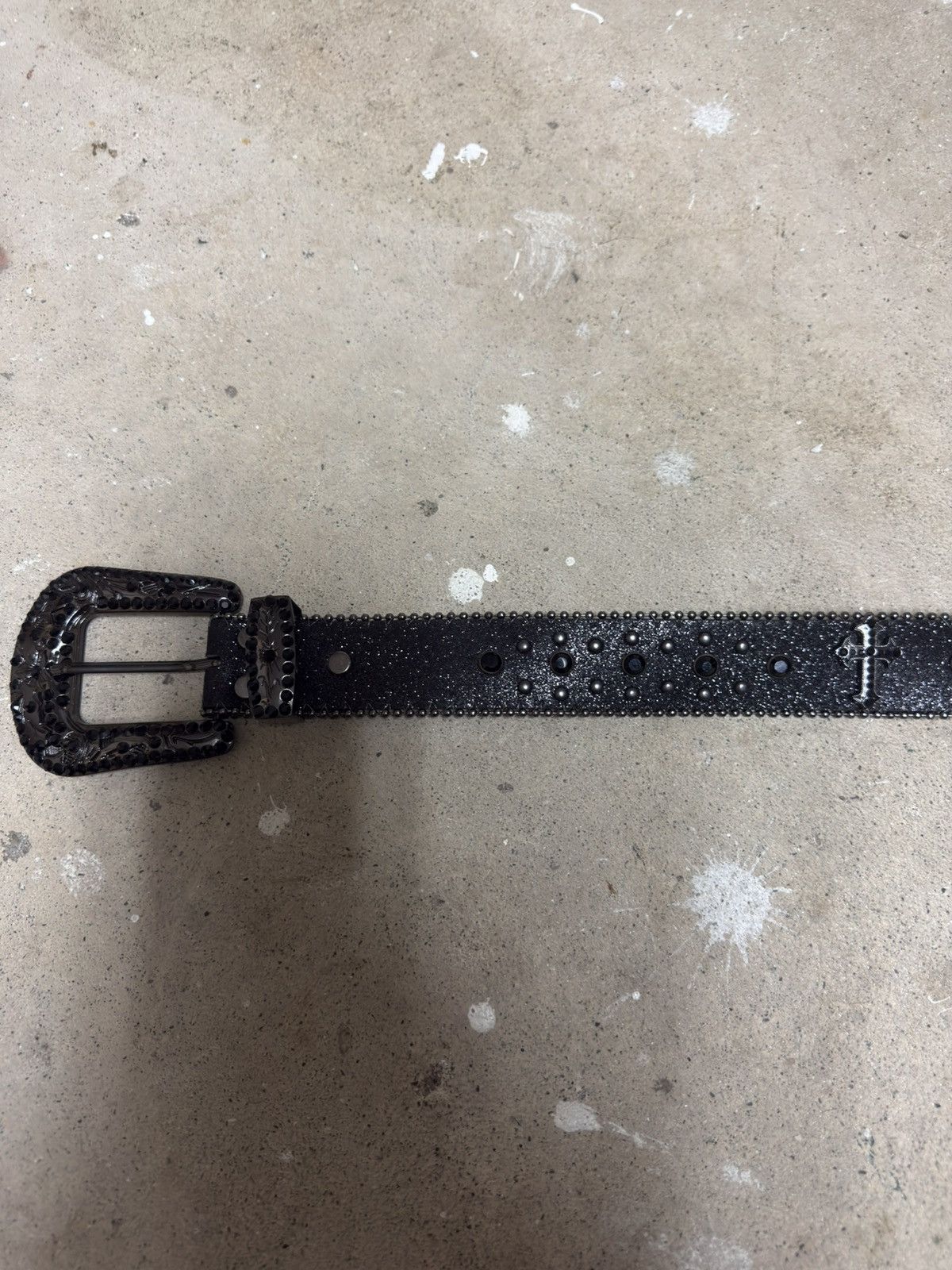 Japanese Brand Rhinestone cross belt Size 38 - 2 Thumbnail