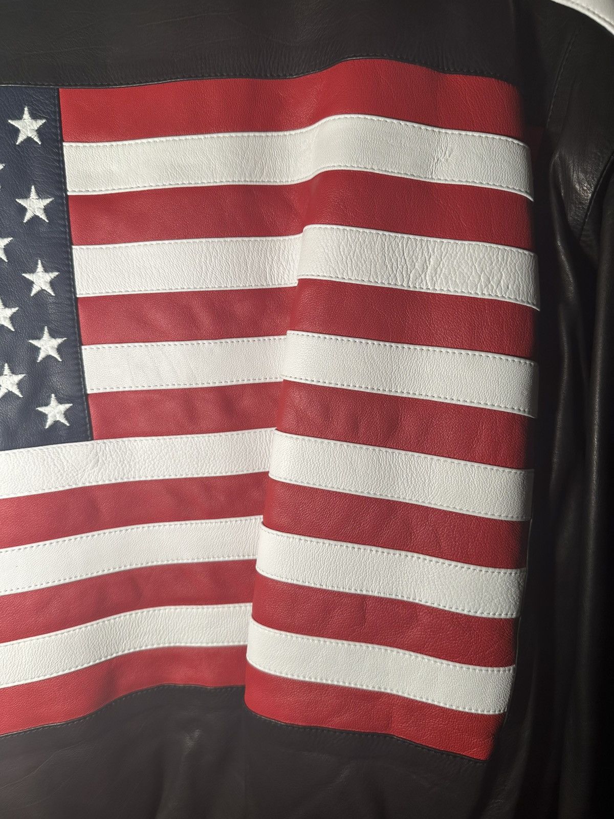 Amiri Amiri VINTAGE USA American Flag Leather Jacket Size US XL / EU 56 / 4 - 14 Thumbnail