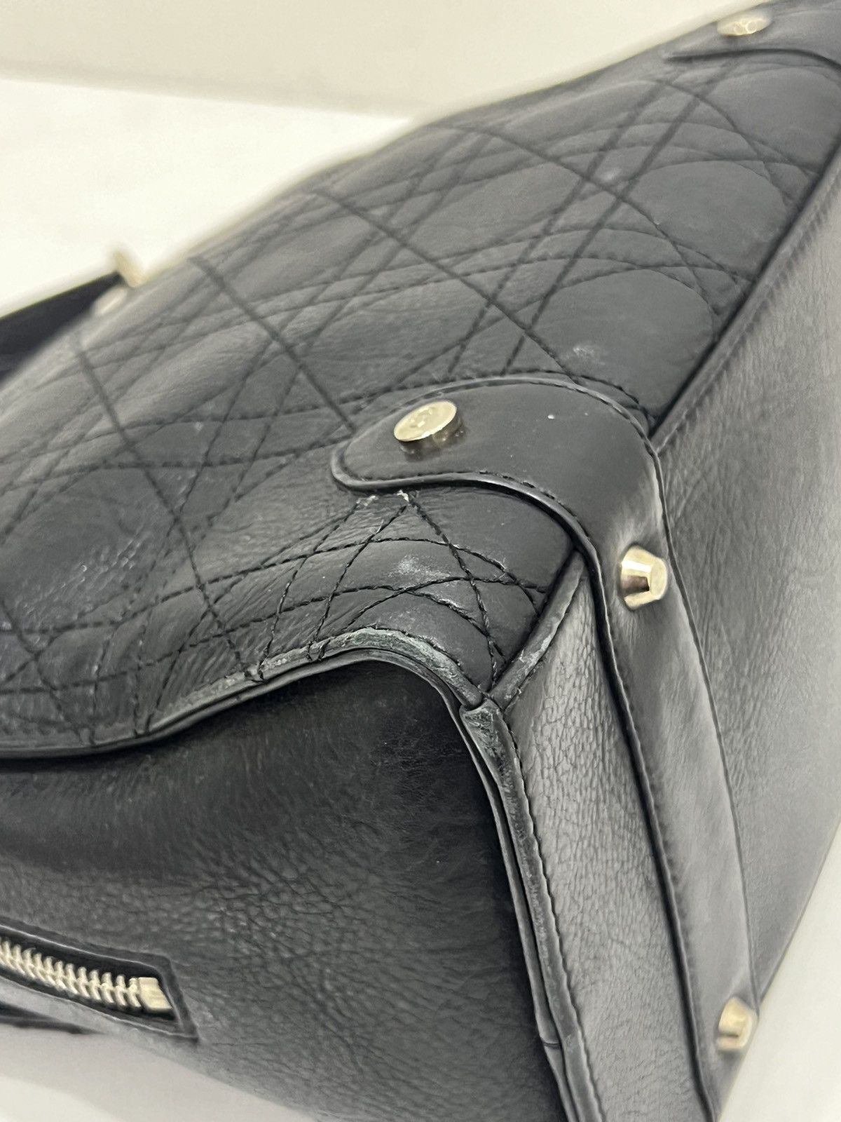 Dior Christian Dior Lady cannage handbag leather black Size ONE SIZE - 12 Thumbnail