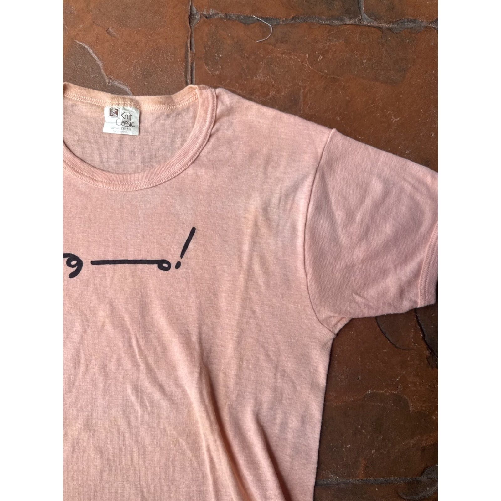 Vintage VINTAGE Shorthand Ringer T-Shirt Women’s Large Peach 80s 50/50 USA Knit Classic Shirts Mens? Size L / US 10 / IT 46 - 4 Thumbnail