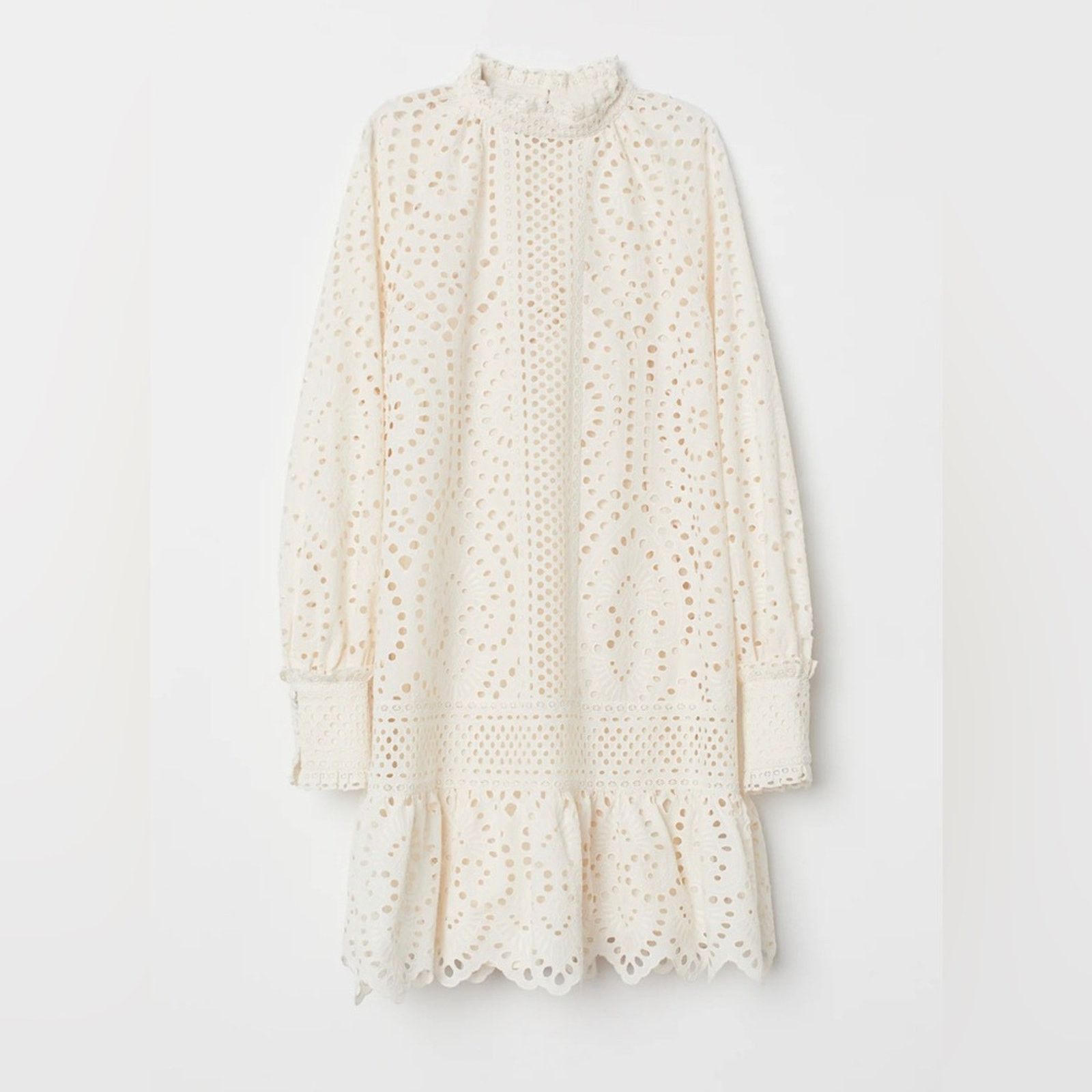 H&M H&M Eyelet long sleeve drop waist tunic dress boho medium Size M / US 6-8 / IT 42-44 - 1 Thumbnail
