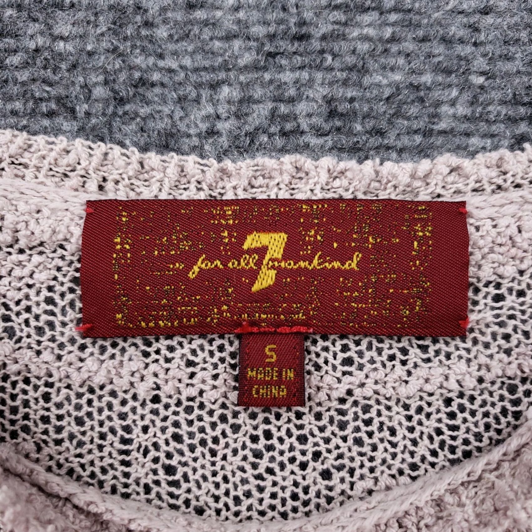 7 For All Mankind 7 For All Mankind Womens S Small Beige Knit Pullover Sweater Jumper Long Sleeve Size S / US 4 / IT 40 - 6 Thumbnail