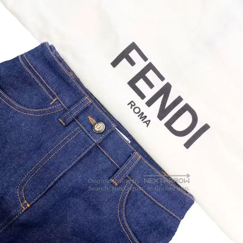 Fendi Fendi Cotton Denim Skirt Size 24" / US 00 / IT 34 - 3 Thumbnail