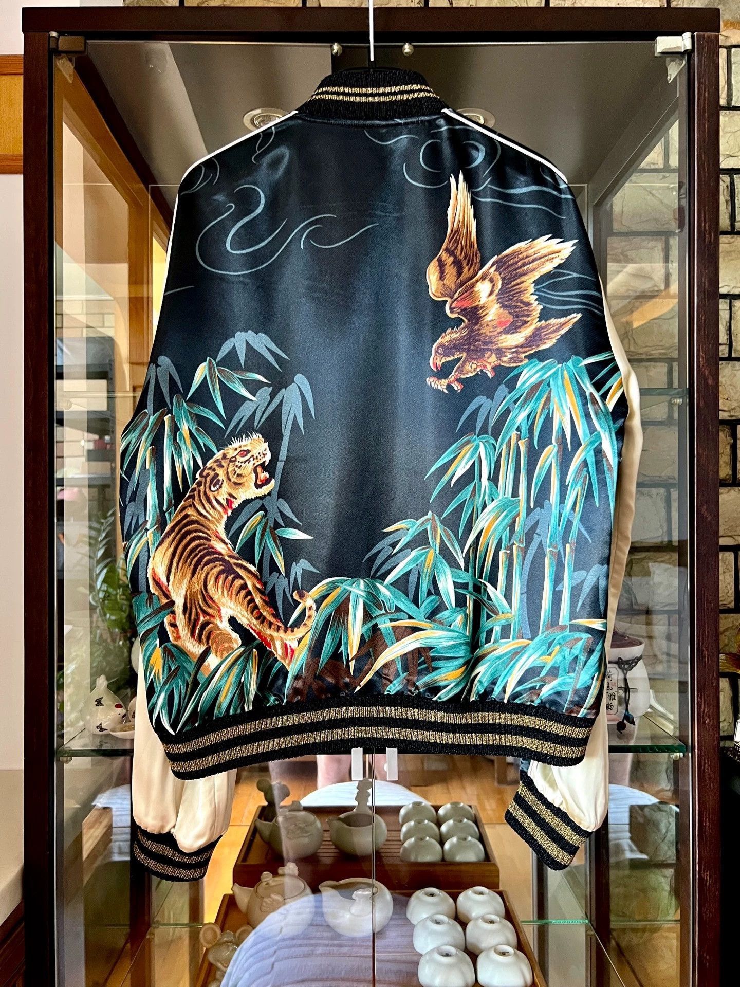 Saint Laurent Paris Saint Laurent Paris 16ss Tiger Eagle Silk Jacket-2505 Size US S / EU 44-46 / 1 - 3 Thumbnail