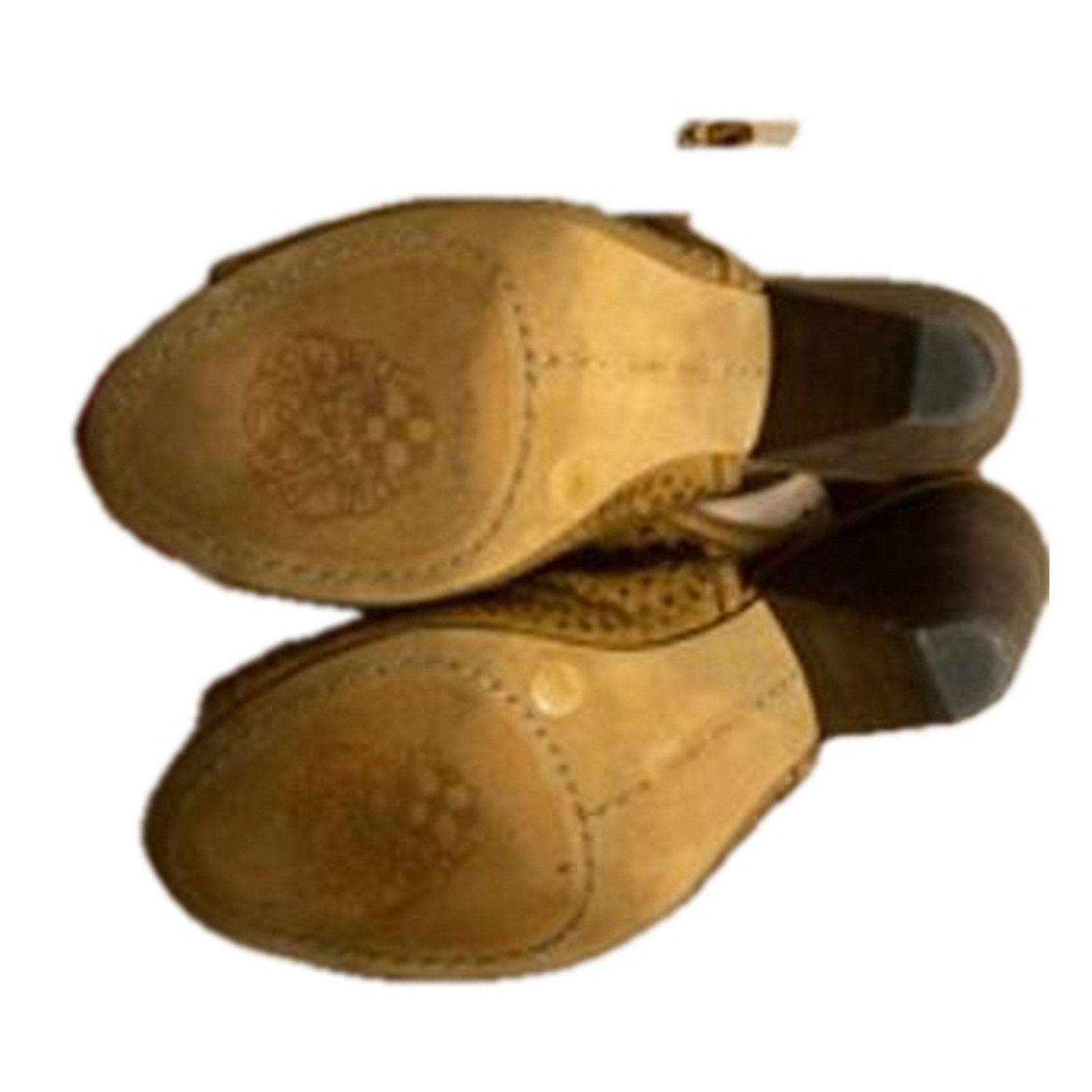 Vince Camuto Vince Camuto Brown Leather Cutout Block Heel Sandals 7M Size US 7 / IT 37 - 11 Thumbnail