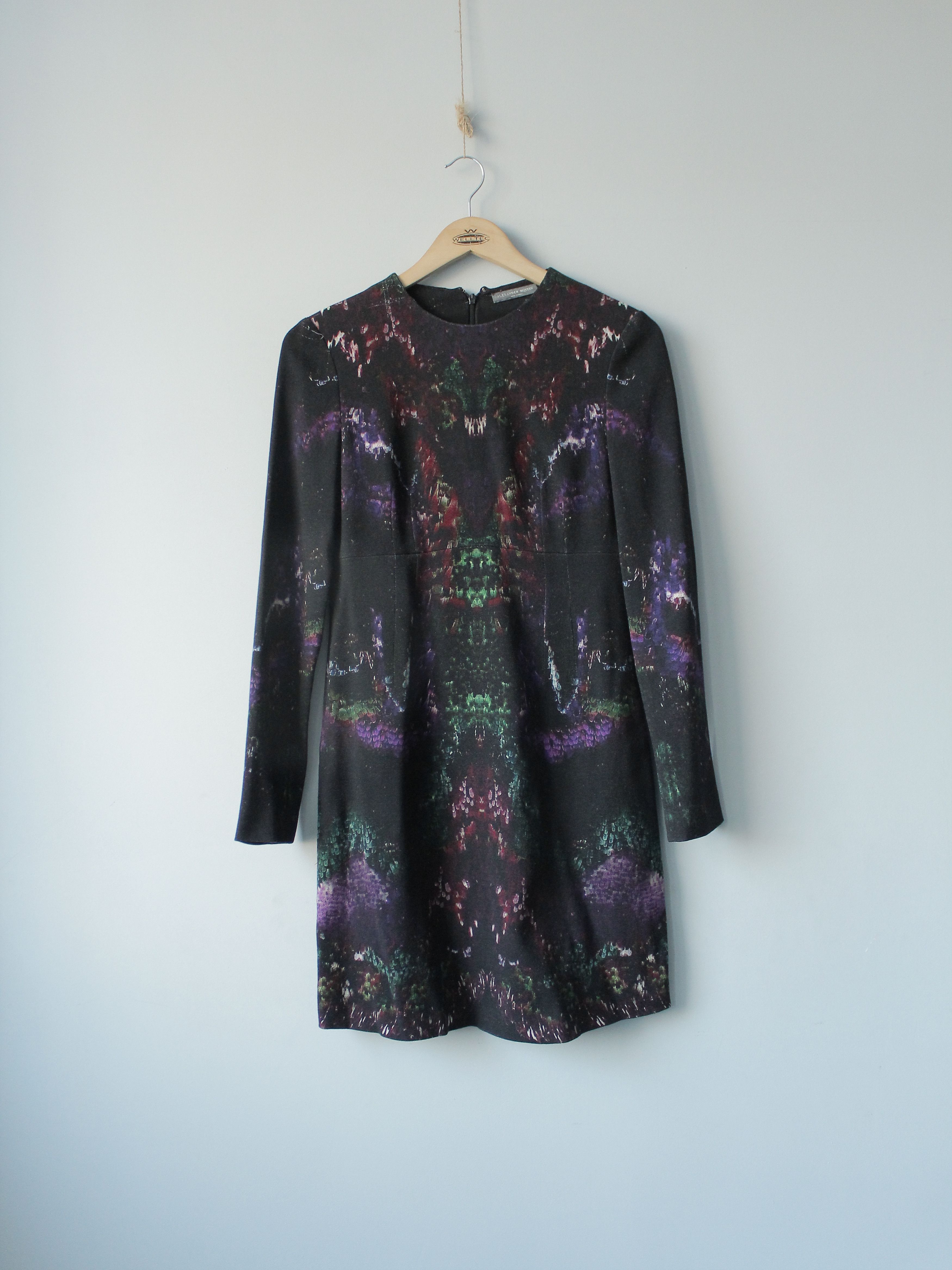 Alexander McQueen Alexander McQueen Midi Wool moth print jersey Dress Silk Size S / US 4 / IT 40 - 2 Thumbnail