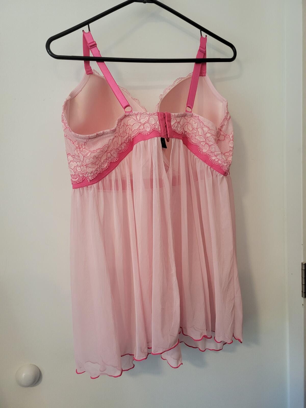 Other Pink Lace Babydoll Lingerie Nightwear Size 3X Size ONE SIZE - 2 Thumbnail