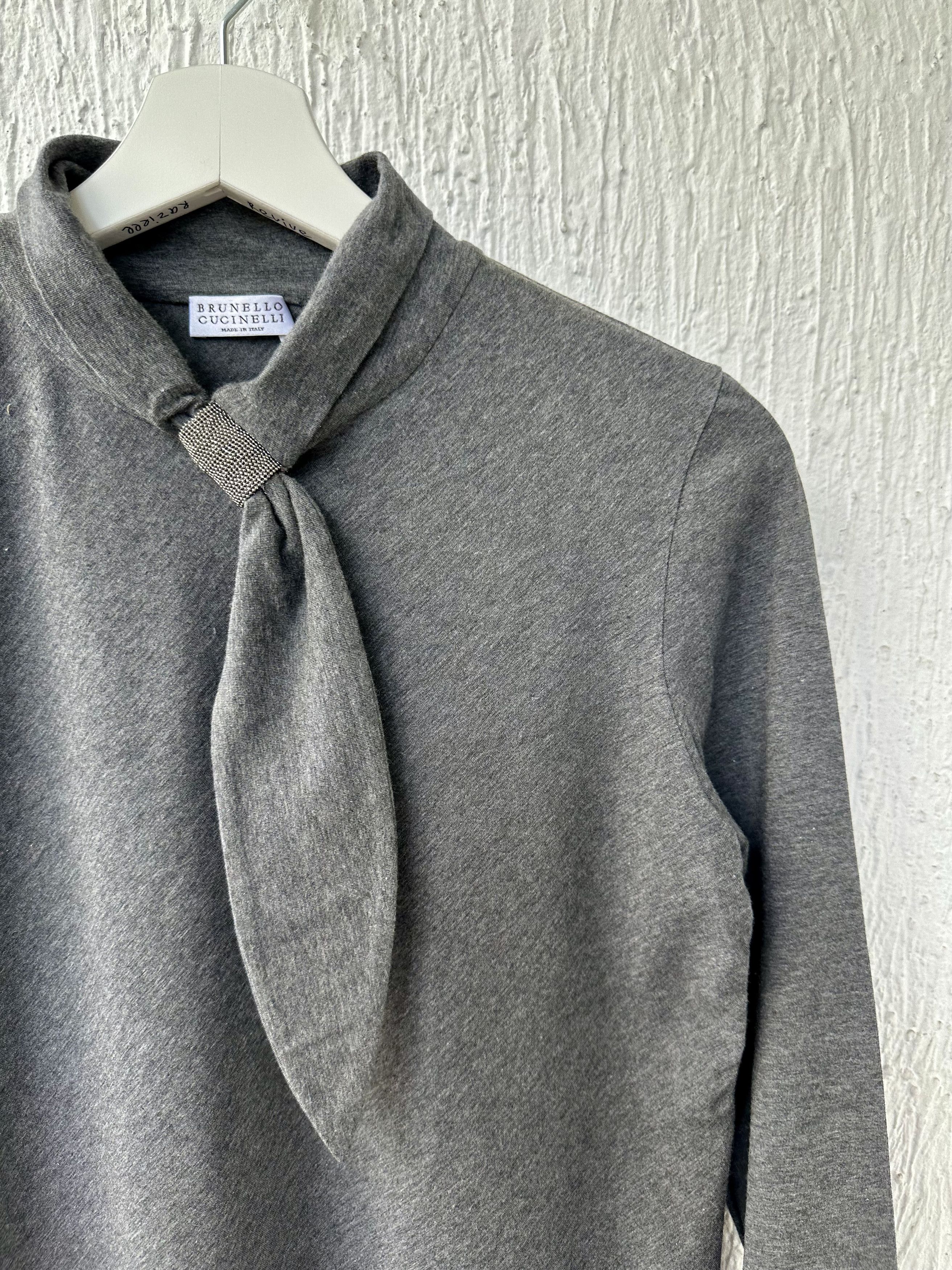 Brunello Cucinelli bowtie longsleeve top Size M / US 6-8 / IT 42-44 - 2 Thumbnail