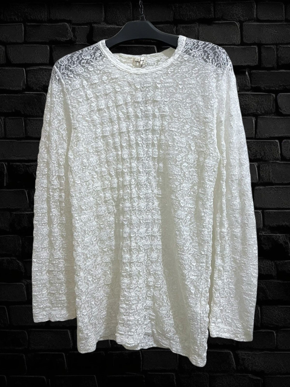 Comme des Garcons × Comme des Garcons Homme Plus 90s cdg white rose mesh net long sleeve top Size M / US 6-8 / IT 42-44 - 1 Thumbnail