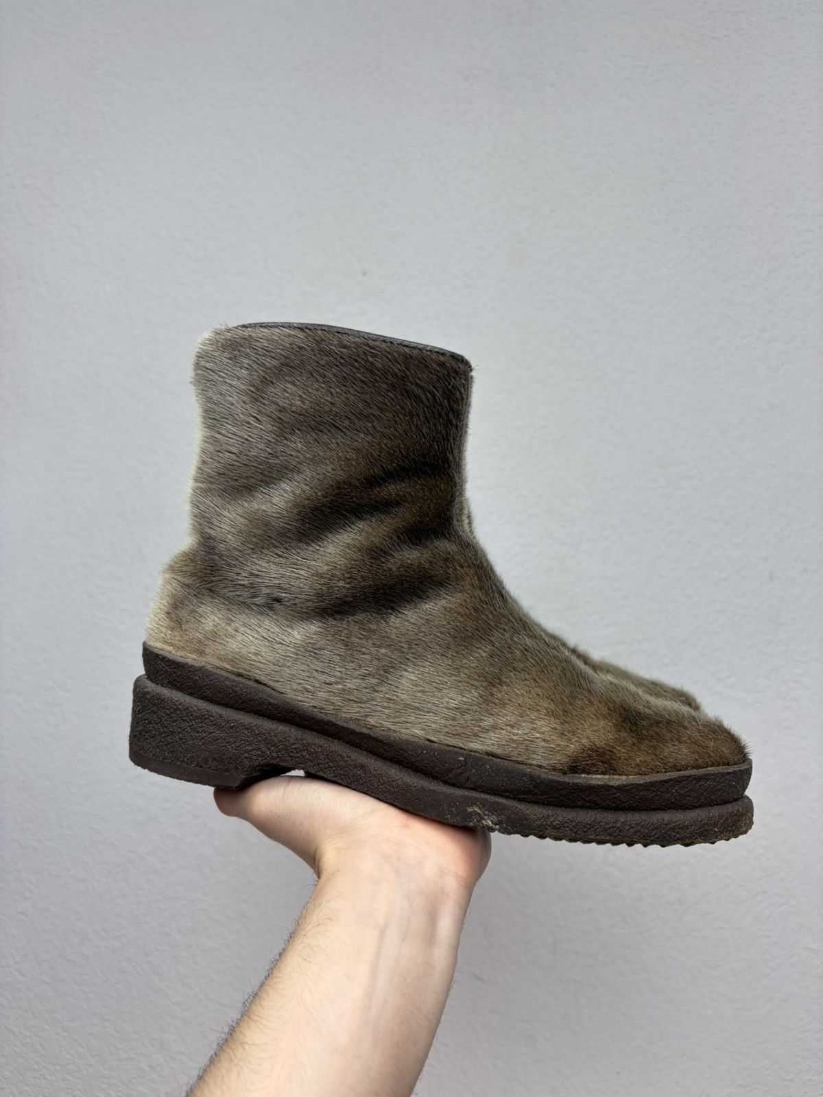 Hedi Slimane Vintage Italian AS 98 Rick Owens Vibe Fur Leather Boots y2k Size US 8 / EU 41 - 12 Thumbnail