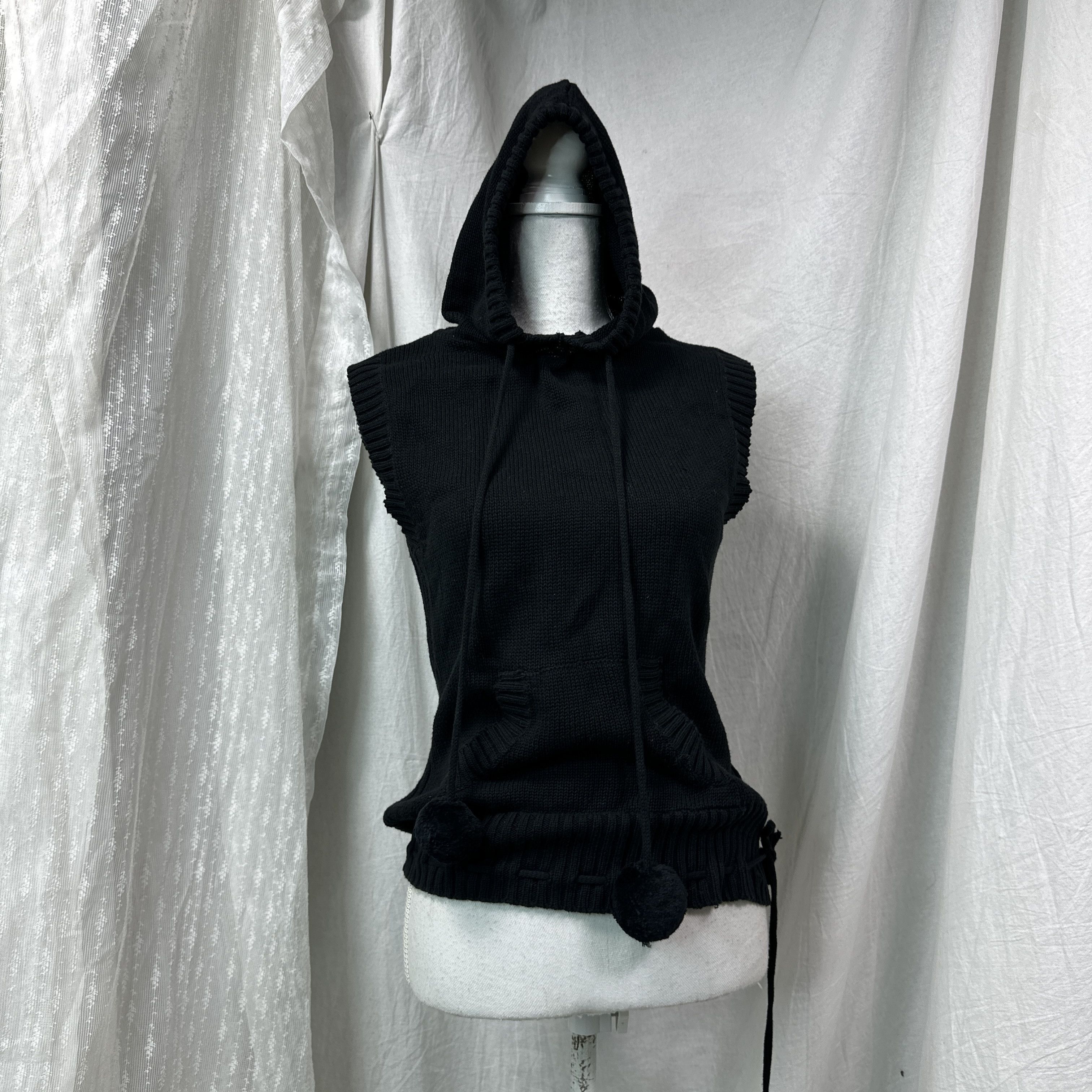 Vintage Vintage Avant Garde Grunge Pom Pom Hooded Sweater Y2K Size S / US 4 / IT 40 - 6 Thumbnail