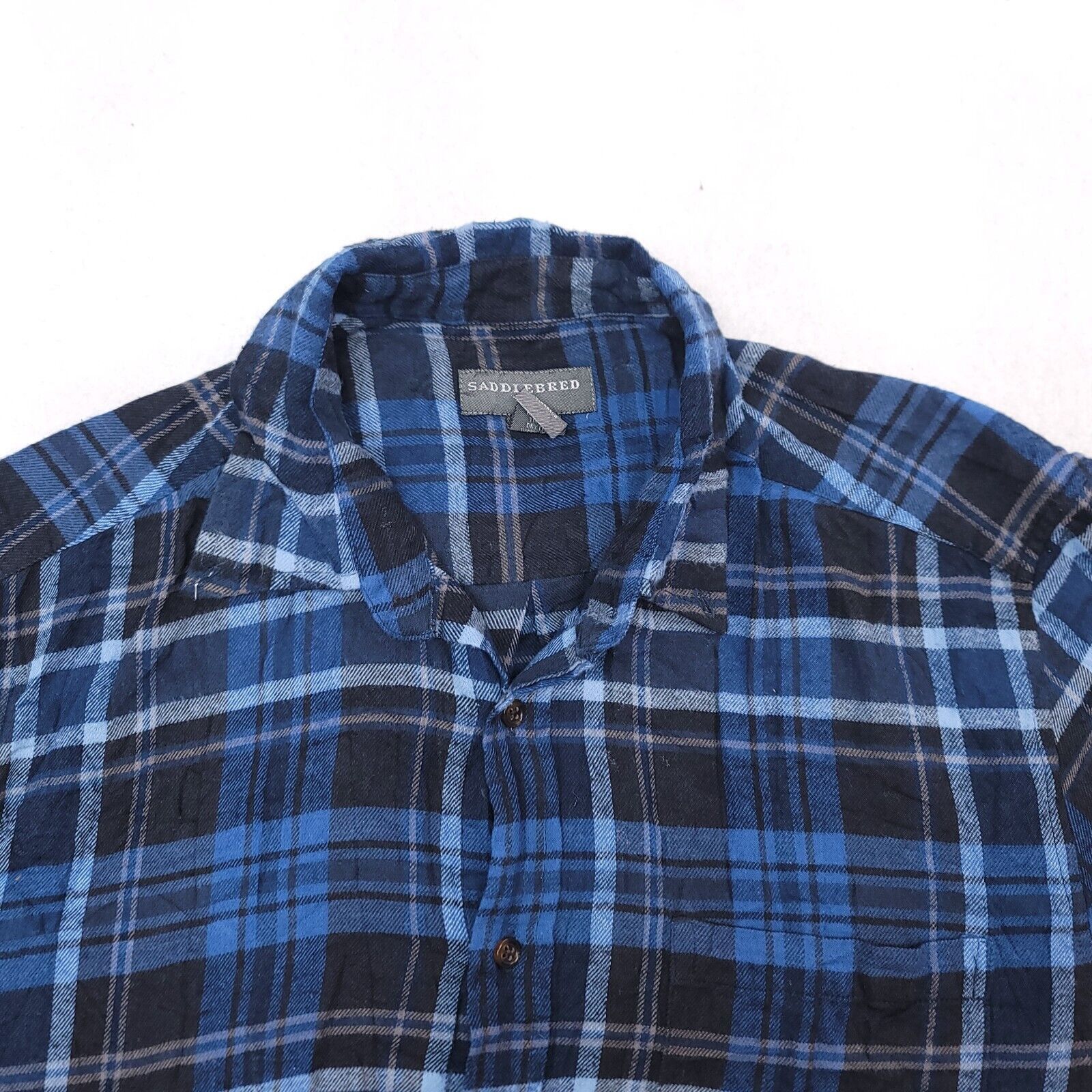 Saddlebred Saddlebred Tartan Flannel Shirt Mens Size Large L Blue Black Size US L / EU 52-54 / 3 - 1 Thumbnail