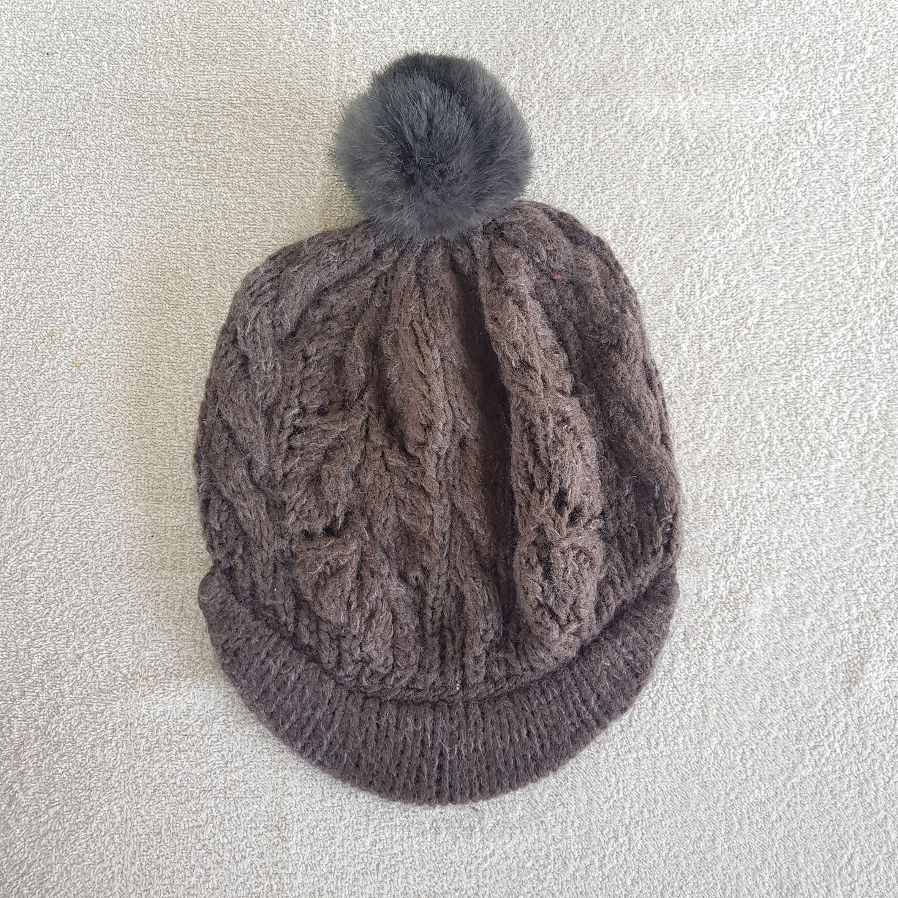 Homespun Knitwear Vintage Yaokichi Brim Knit Crochet Beanie Snow Caps Hats. Size ONE SIZE - 5 Thumbnail