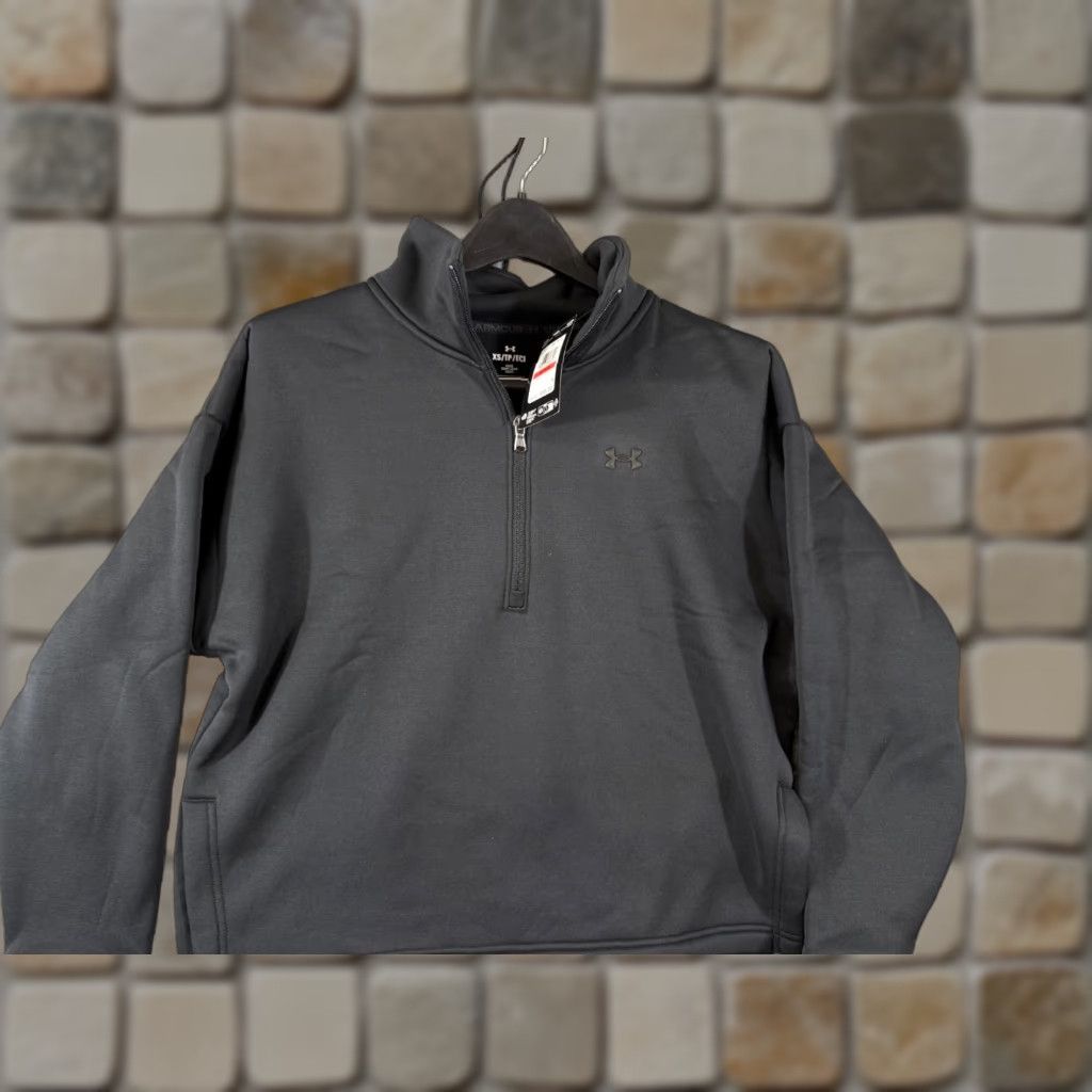 Under Armour Under Armour Jacket Womens XS Black Fleece Half Zip Mock Neck Pullover NWT Size XS / US 0-2 / IT 36-38 - 1 Thumbnail