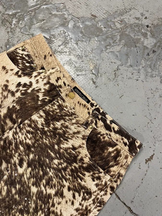 Roberto Cavalli FW1999 Roberto Cavalli Fur Movement Cow Print Beige Pants Size US 32 / EU 48 - 6 Thumbnail