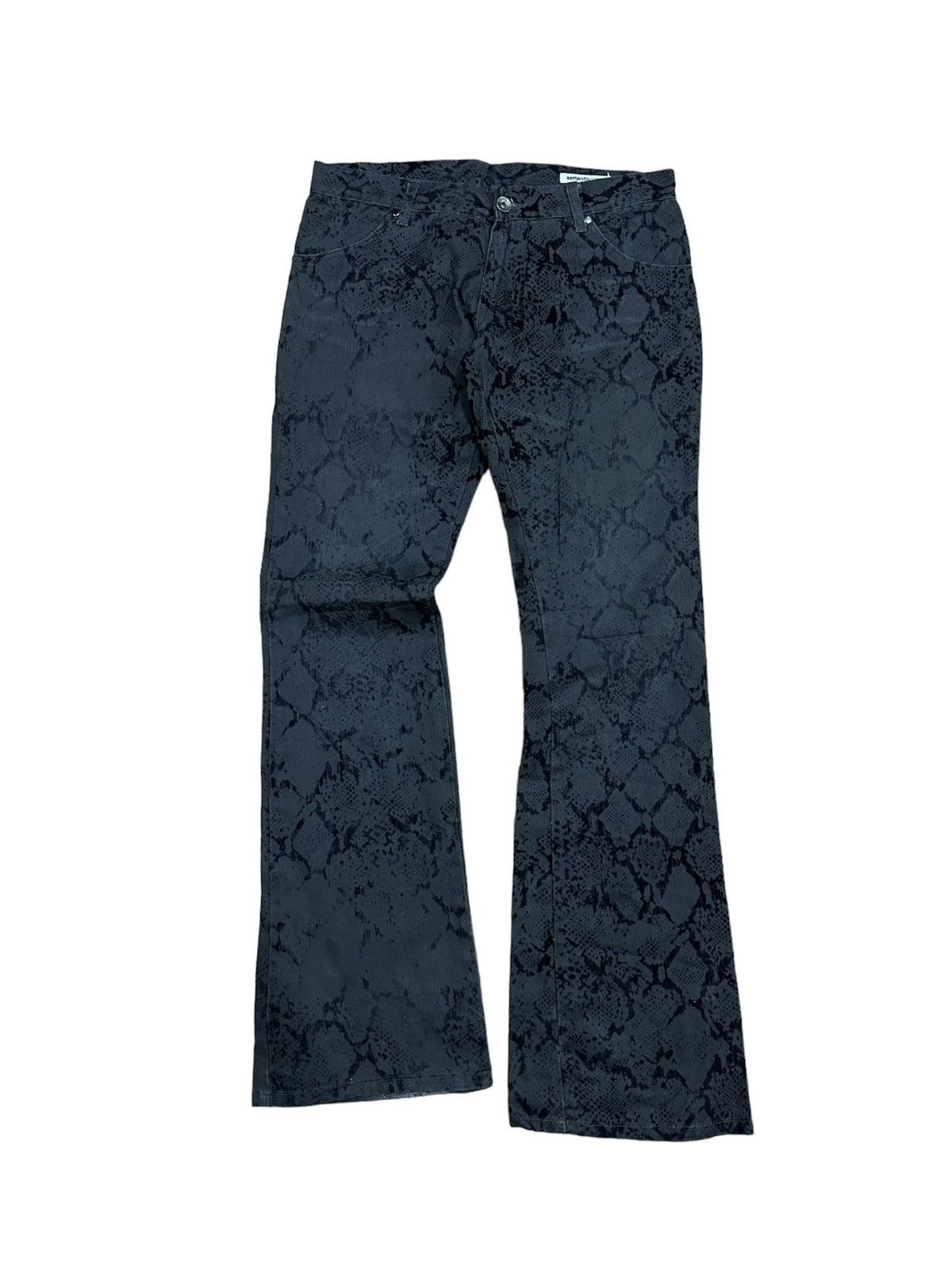 Semantic Design Python Woven Flared Jeans