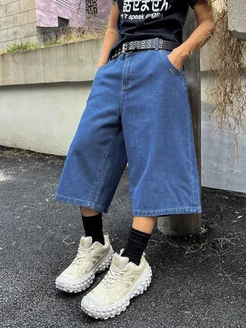 Japanese Brand × Vintage VINTAGE Y2K DRIP denim shorts jorts Size US 34 / EU 50 - 1 Thumbnail