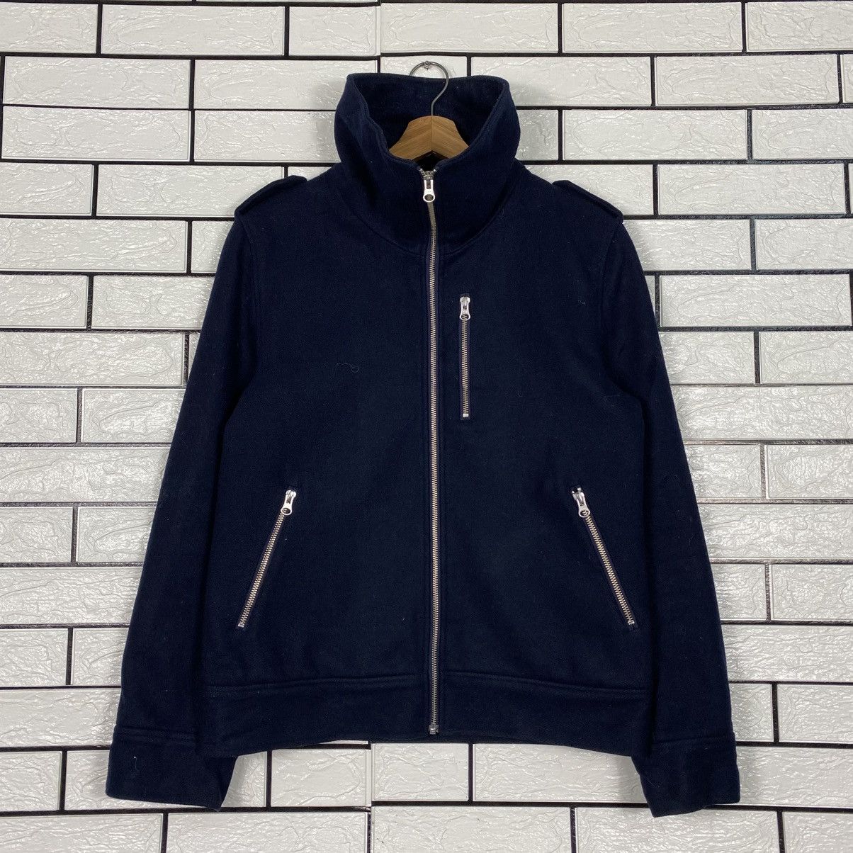 Japanese Brand 📌Vintage Indigo Bomber Wool Jacket Simplicate Issey Miyake Size US M / EU 48-50 / 2 - 2 Thumbnail