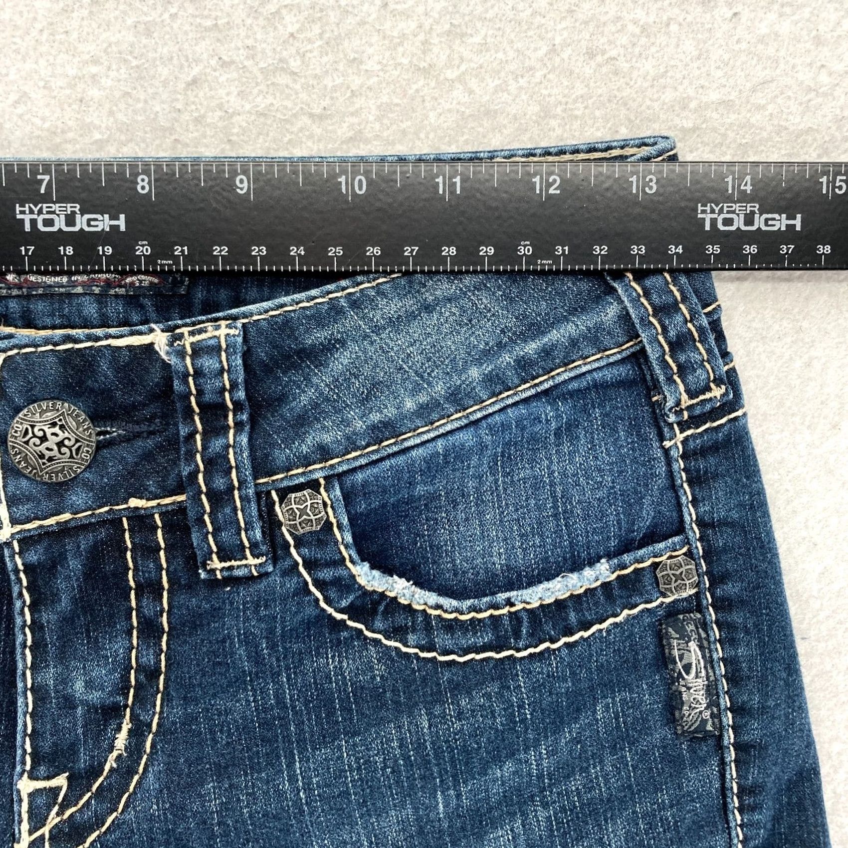 Silver Jeans Co. Silver Jeans Suki Slim Boot Women's 26x28 Dark Wash Blue Stretch Denim Bootcut Jeans Size 26" / US 2 / IT 38 - 7 Thumbnail
