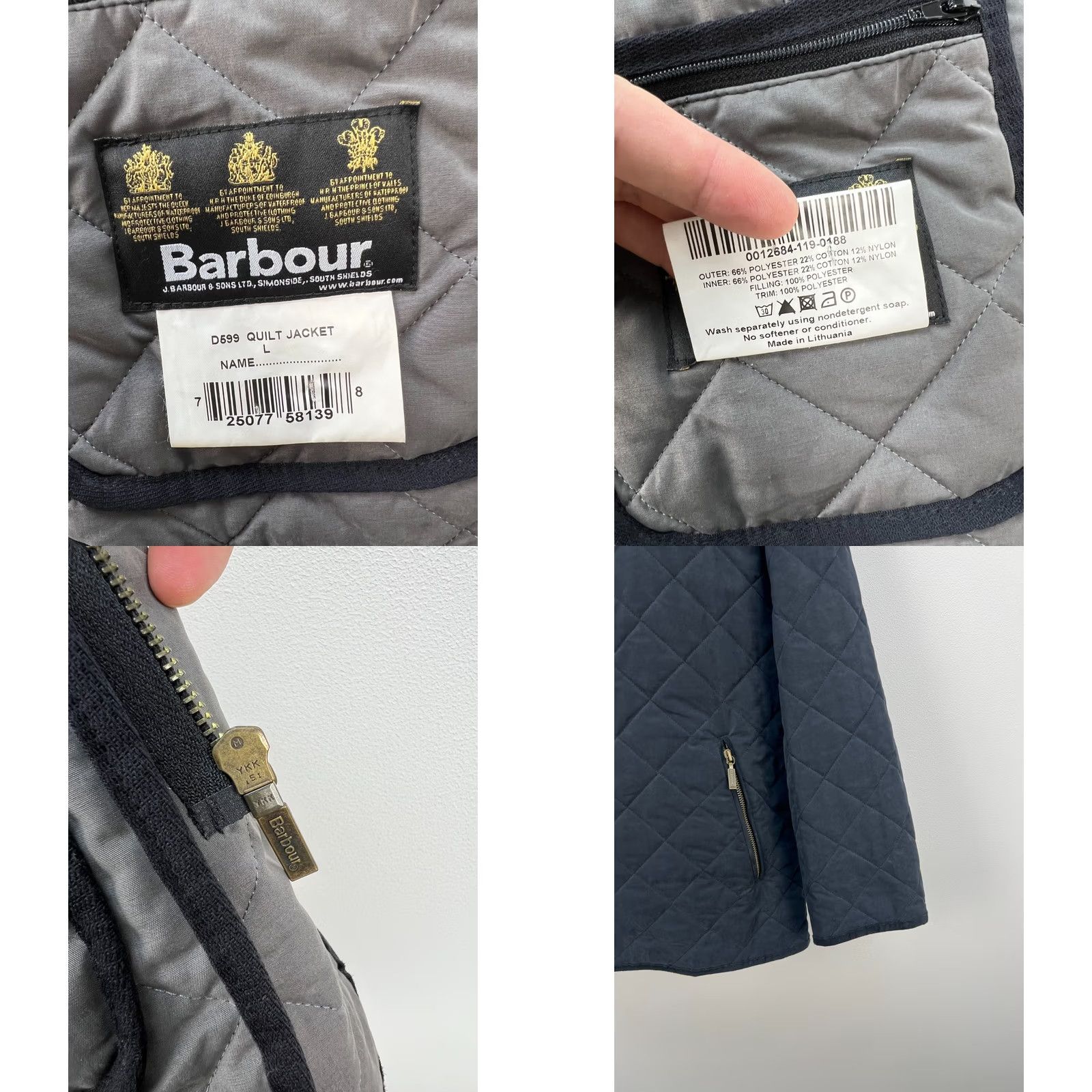 Barbour Barbour Quilt Jacket Mens L Black Quilted Vintage D599 Coat Shirt? Size US L / EU 52-54 / 3 - 8 Thumbnail