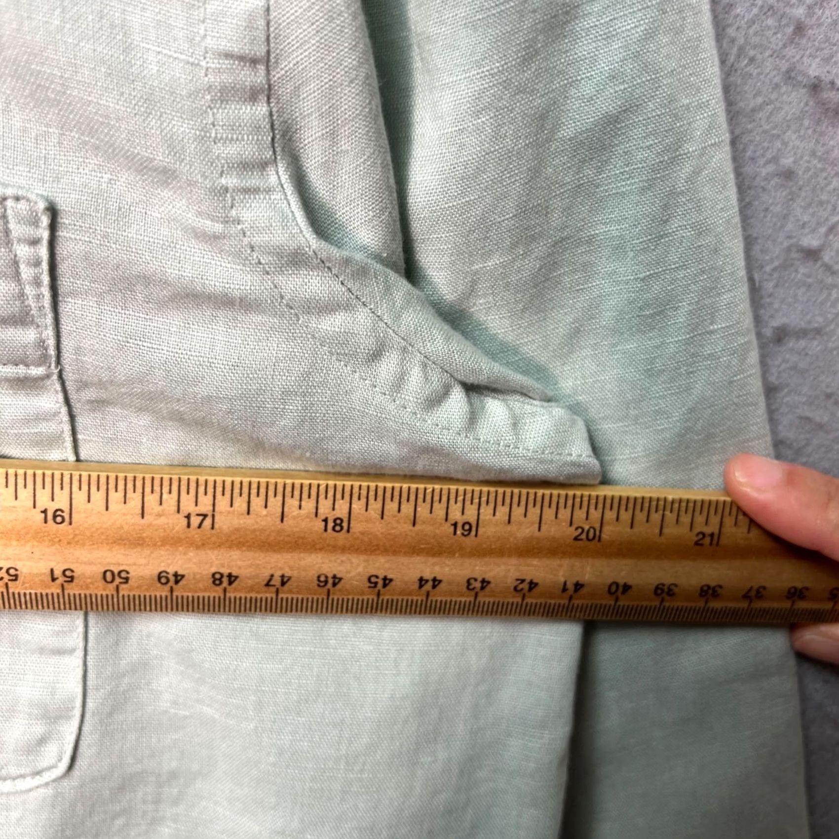 Zara Zara Mens Size Small Light Green Button-Up Linen Blend Shirt Size US S / EU 44-46 / 1 - 5 Thumbnail