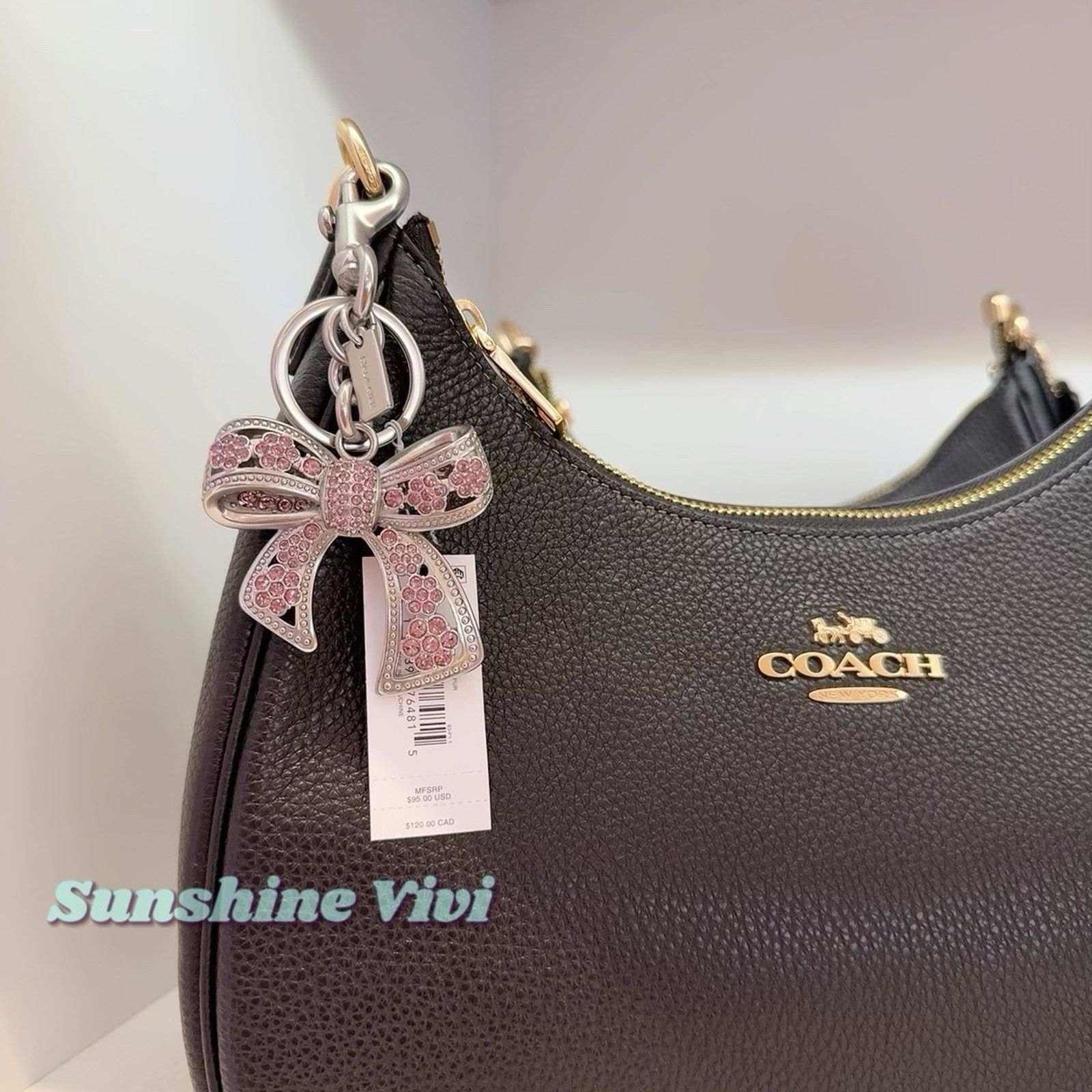 Coach NWT Bundle Coach Bow Bag Charm CAX72 & CV935 Teri Hobo Bag Size ONE SIZE - 7 Thumbnail
