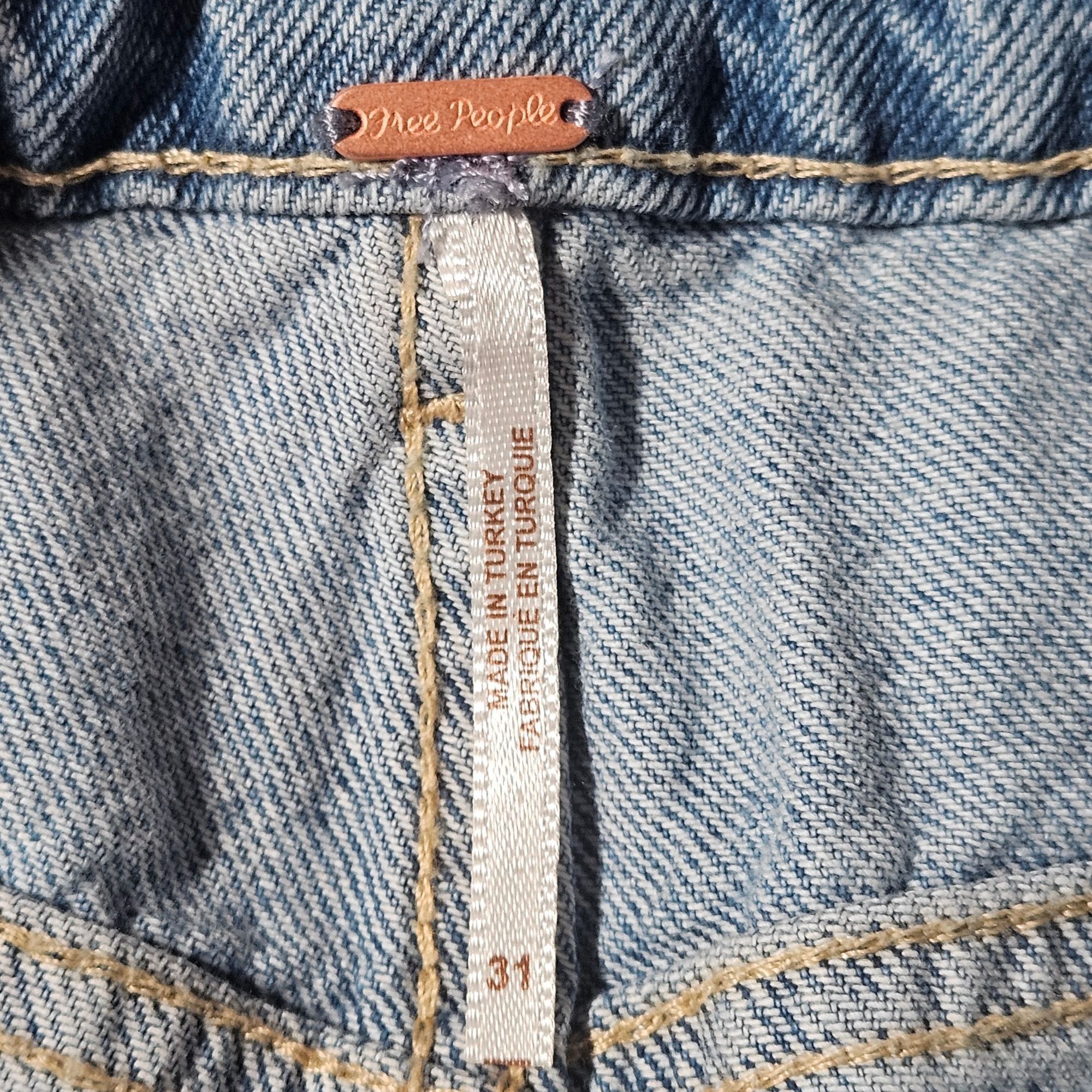 Free People NWT Free People Women’s Denim Mini Skirt 31 Asymmetrical Y2K Size 31" - 4 Thumbnail