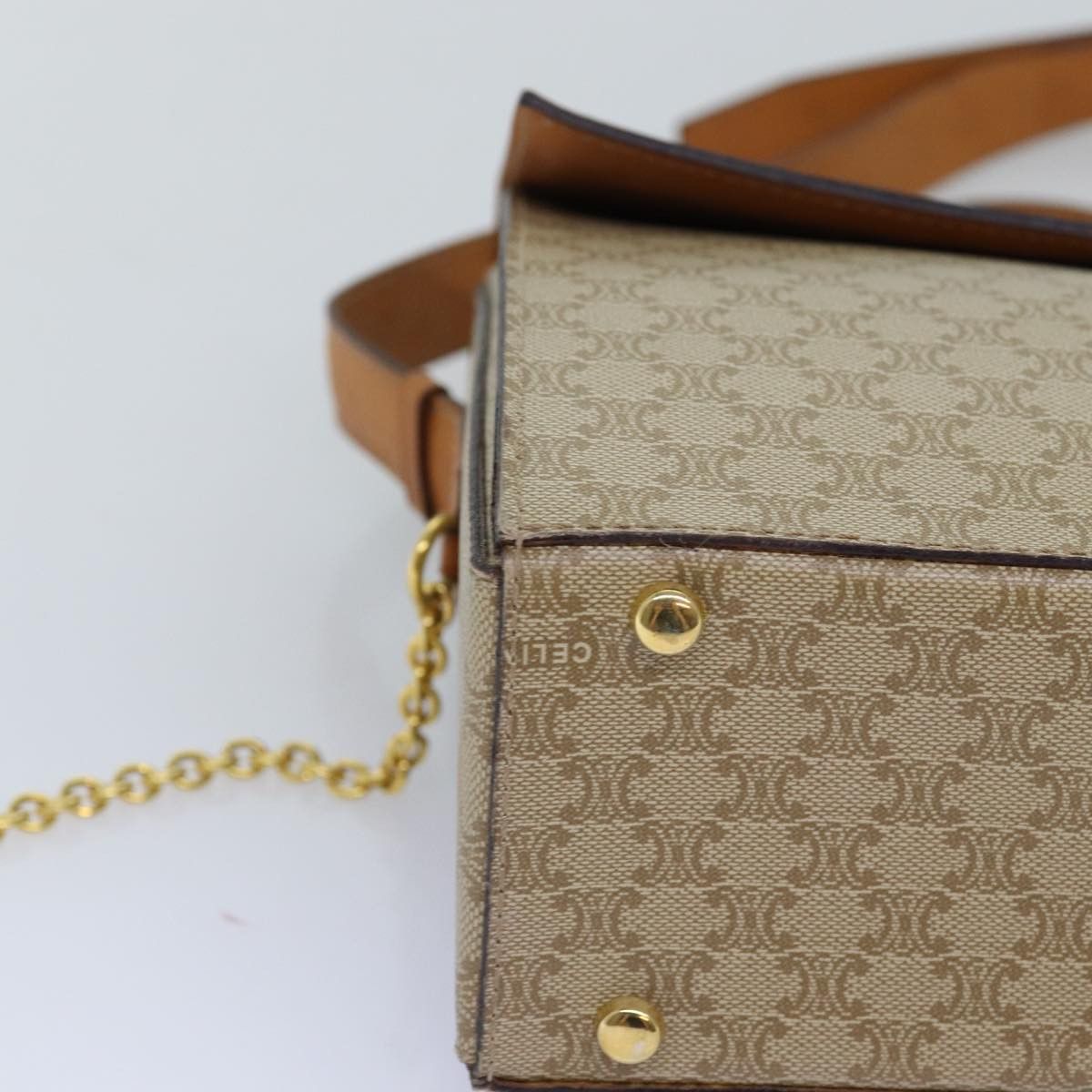 Celine CELINE Macadam Canvas Shoulder Bag Beige Size ONE SIZE - 14 Thumbnail