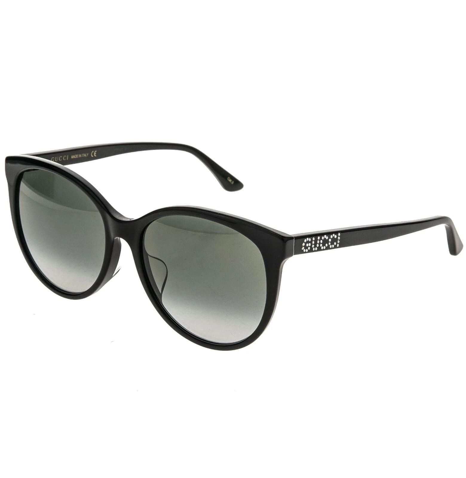 Gucci GUCCI 0729 GG0729S Black Crystal Logo Sunglasses 001 Size ONE SIZE - 3 Thumbnail
