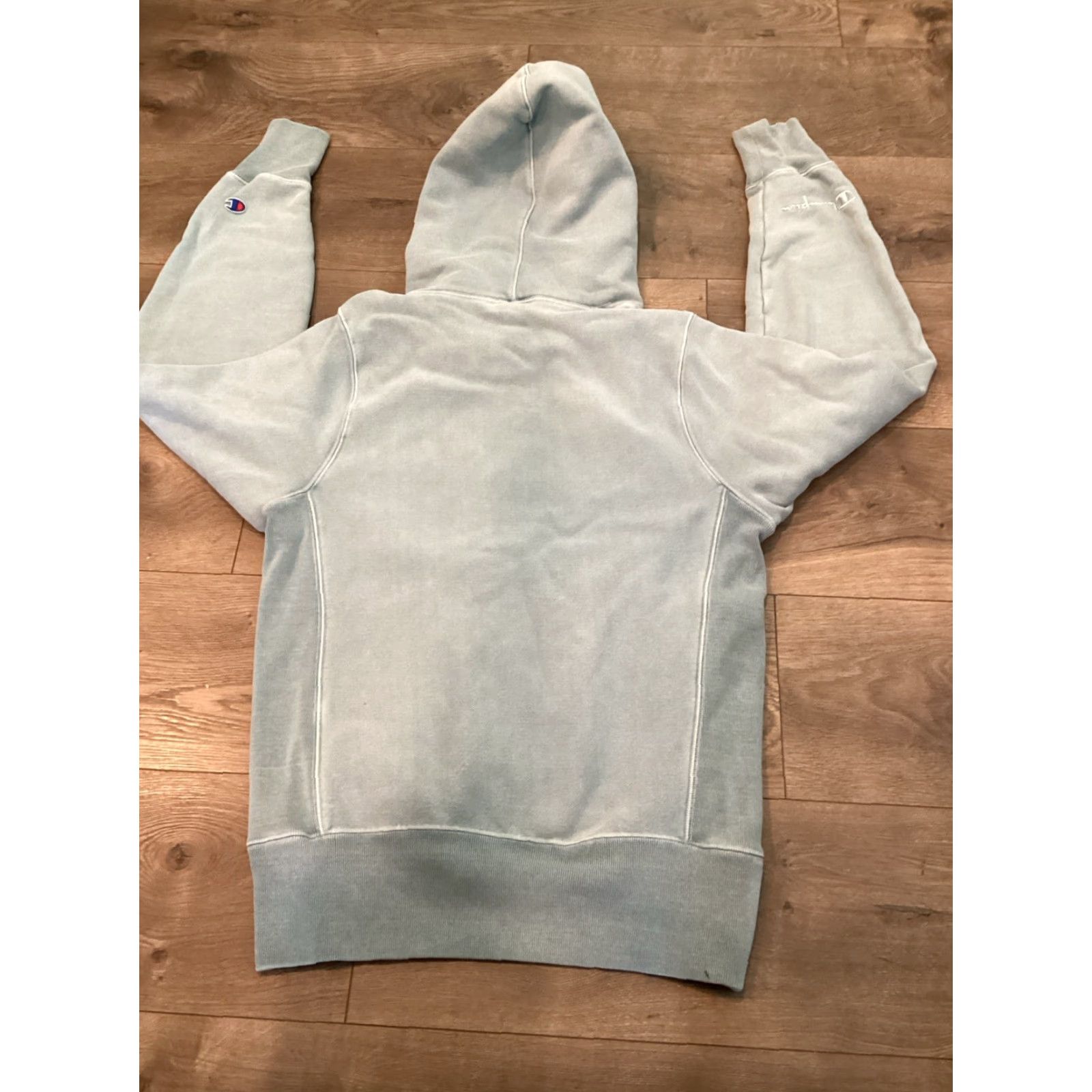 Champion VINTAGE Champion Hoodie Women XS Blue Reverse Weave Pullover Sweatshirt 90s Embroidered Logo Hooded Pockets Casual Activewear Womens Size XS / US 0-2 / IT 36-38 - 7 Thumbnail