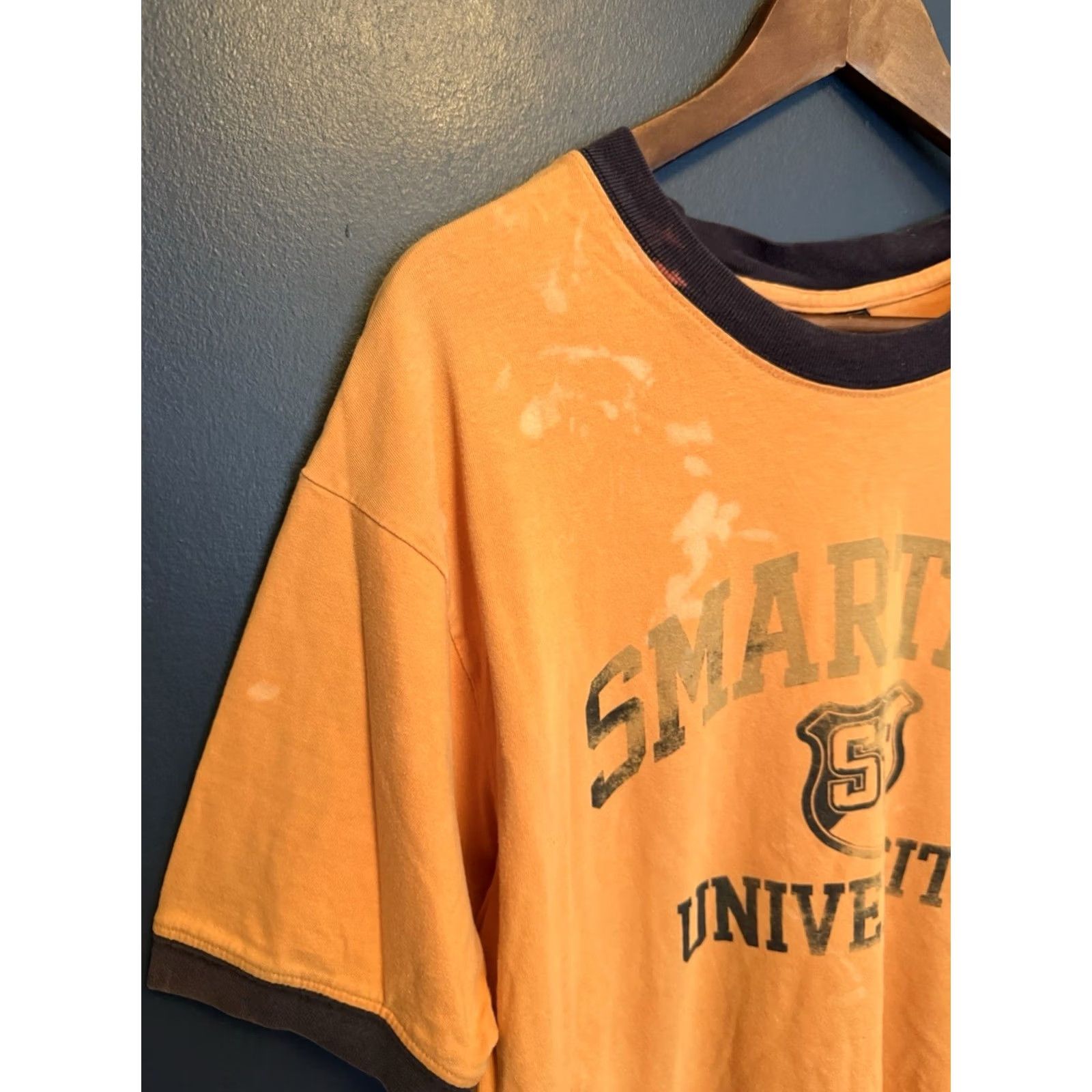 Vintage Y2K Steve And Barry’s T-Shirt Orange XL Mens Funny Ringer Tee Shirt Size XL Size US XL / EU 56 / 4 - 4 Thumbnail