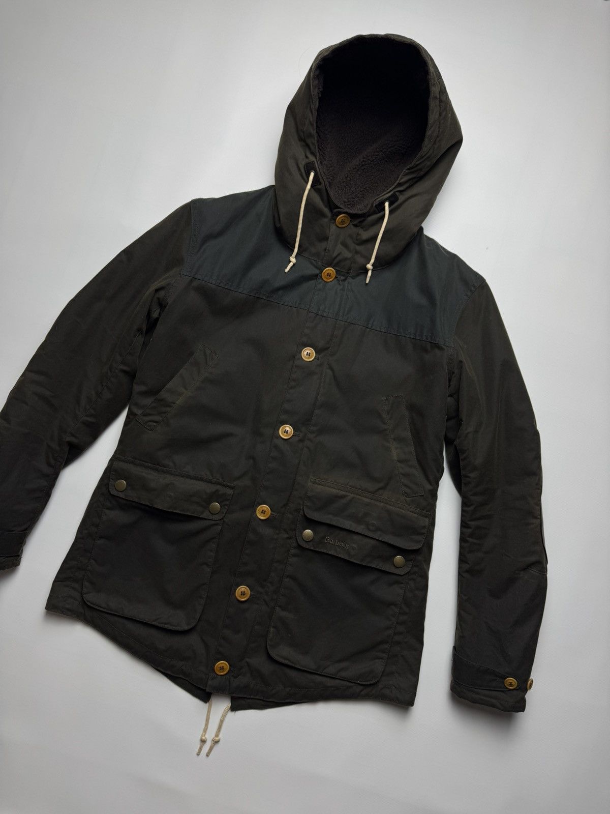 Barbour Barbour Oural Waxed Cotton Parka Jacket with Leather Patches Size US M / EU 48-50 / 2 - 6 Thumbnail