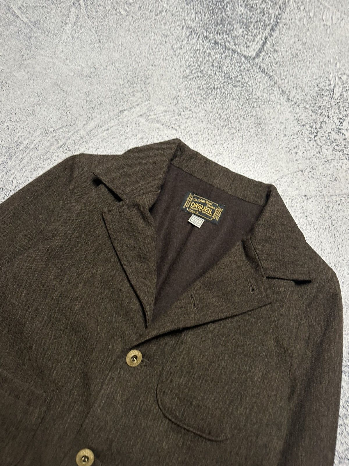Studio D'Artisan ORGUEIL Wool Workwear Blazer Jacket Brown Japan Made Size 36R - 4 Thumbnail