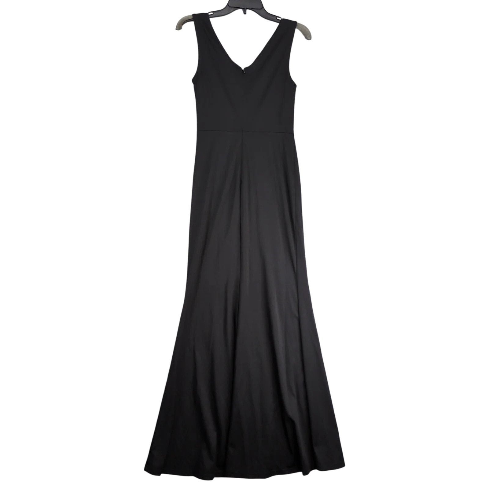 Other NWT Alisa Pan Black Satin Evening Dress Sz M Formal 30" Slit Size M / US 6-8 / IT 42-44 - 2 Thumbnail