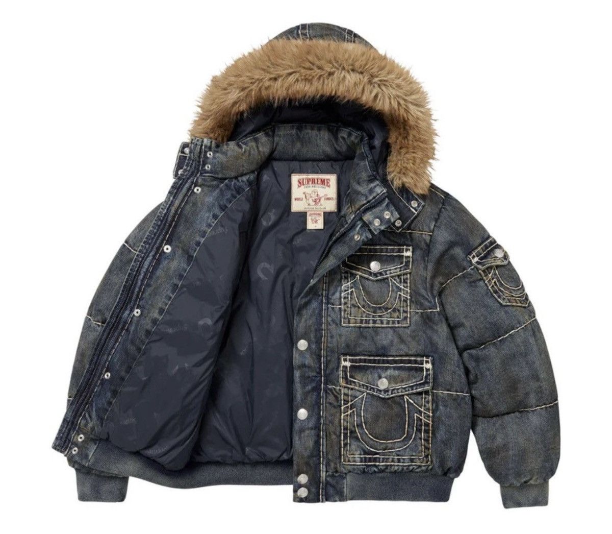 Supreme Supreme true religion distressed puffer Size US L / EU 52-54 / 3 - 2 Thumbnail