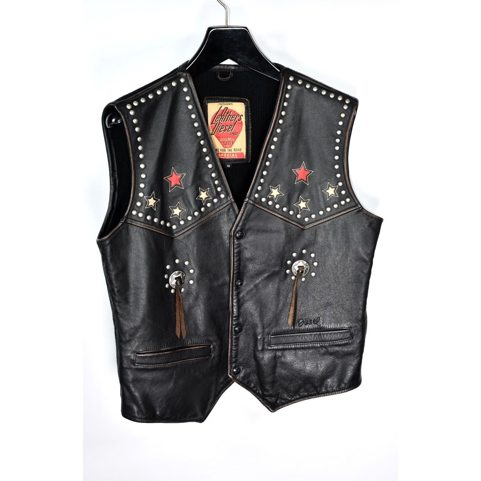 Diesel VINTAGE Diesel Western Vest M Womens Leather Studded 90s Casual Black Eyewear? Size M / US 6-8 / IT 42-44 - 4 Thumbnail