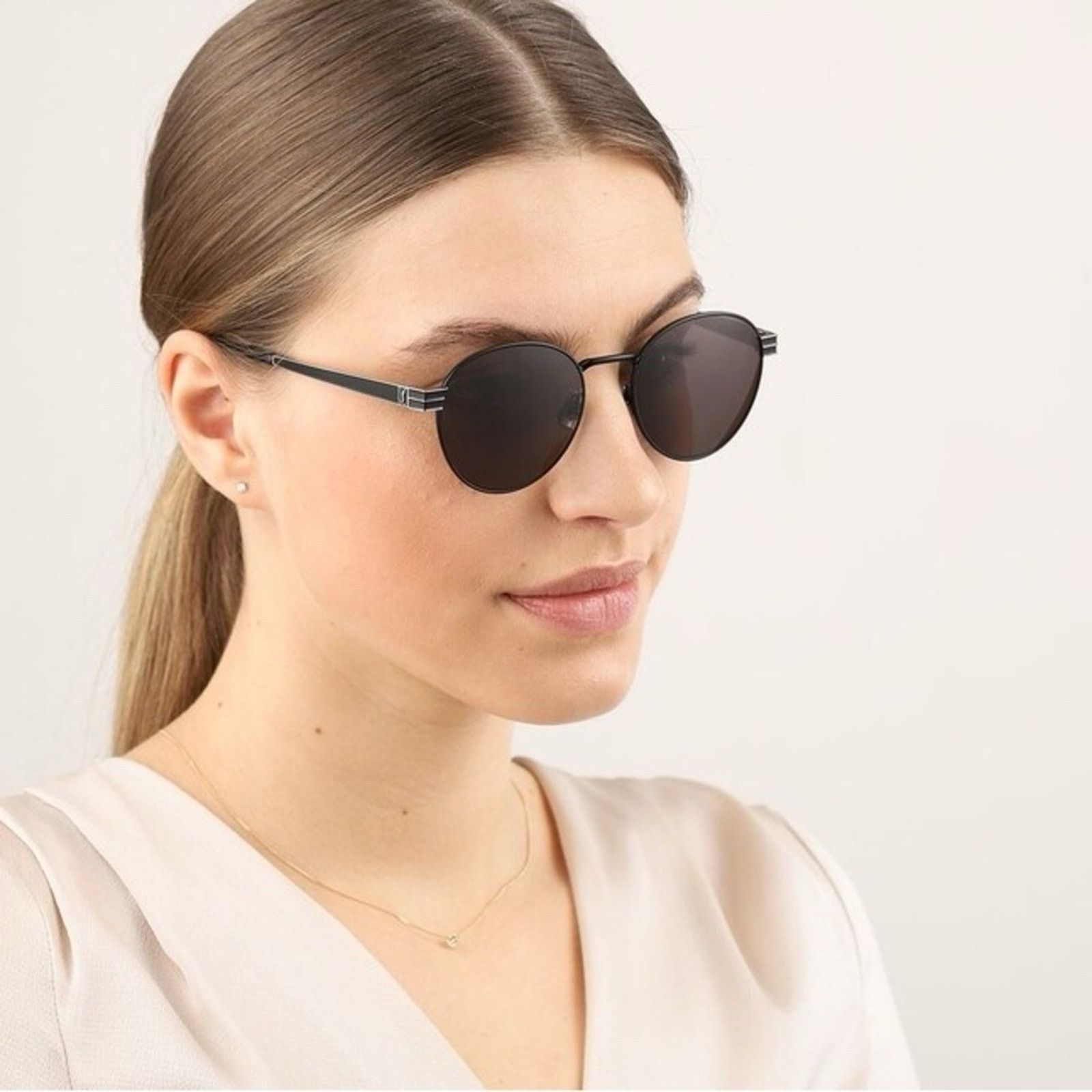Saint Laurent Paris NEW YSL Saint Laurent Sunglasses SL M62 003 Gold Grey Unisex Size ONE SIZE - 6 Thumbnail