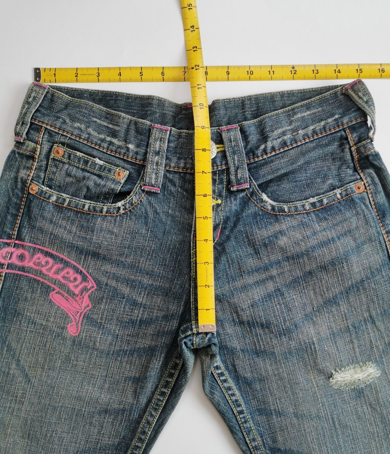 Japanese Brand Cocolulu Japan Print Stitching Denim Jeans Size US 30 / EU 46 - 11 Thumbnail