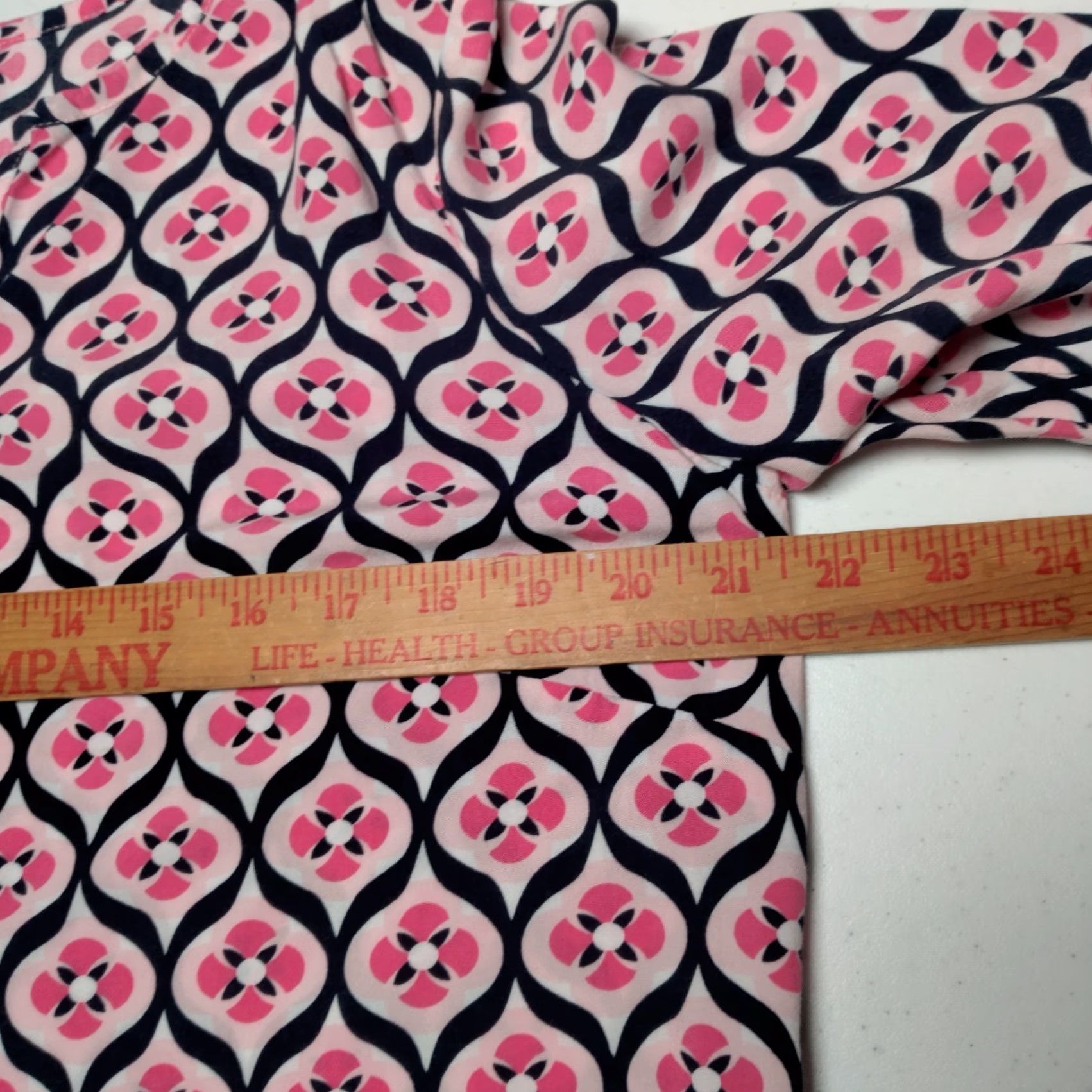 Talbots Talbots Women's Blouse M Pink Blue Floral Lattice V-Neck Lightweight Rayon Spring Casual Size M / US 6-8 / IT 42-44 - 4 Thumbnail