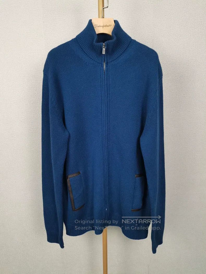 Hermes Hermes Dark Blue Open Cardigan Size US XL / EU 56 / 4 - 1 Thumbnail