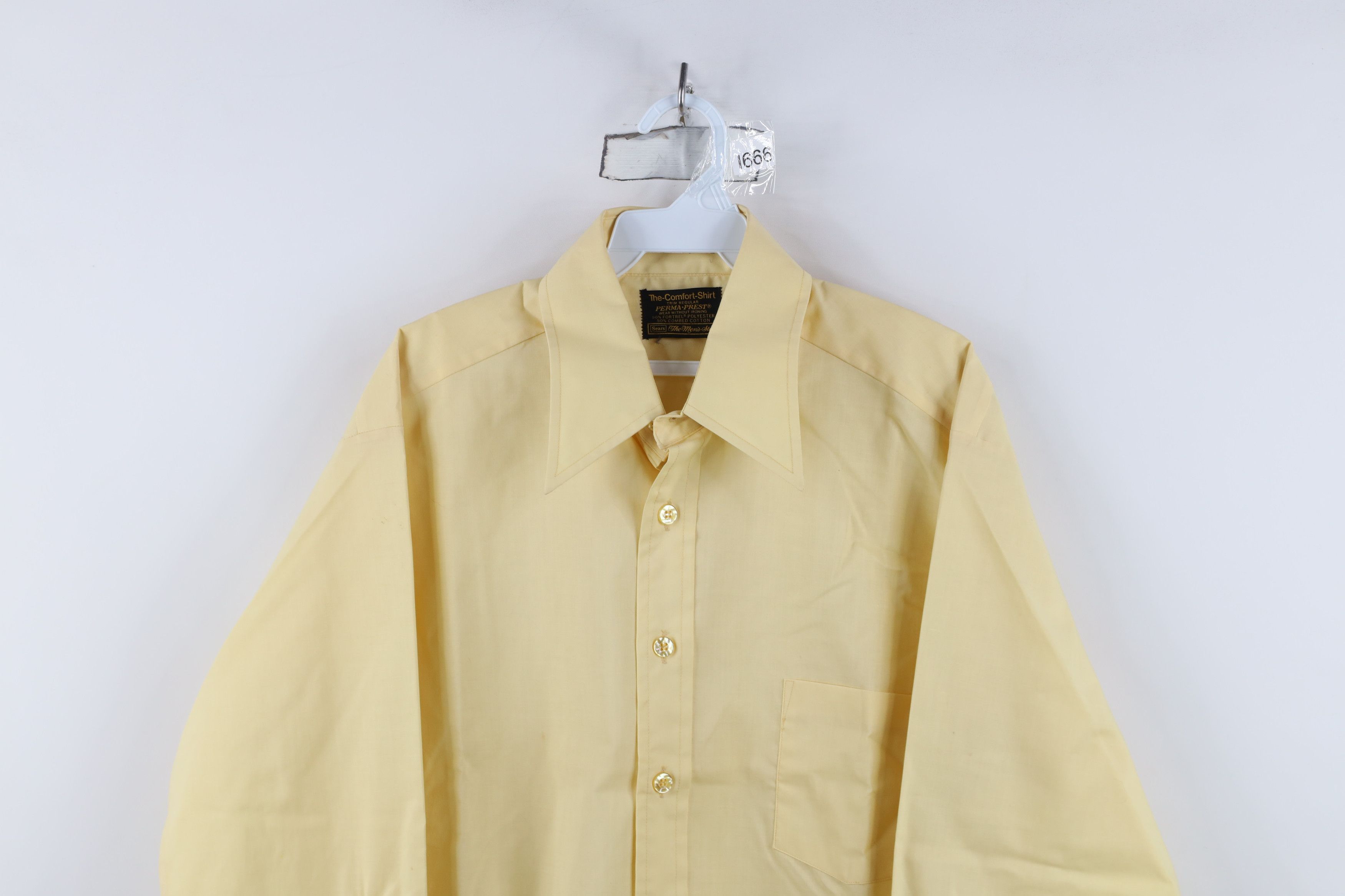 Vintage Vintage 70s Streetwear Collared Button Shirt Yellow Size US M / EU 48-50 / 2 - 2 Thumbnail