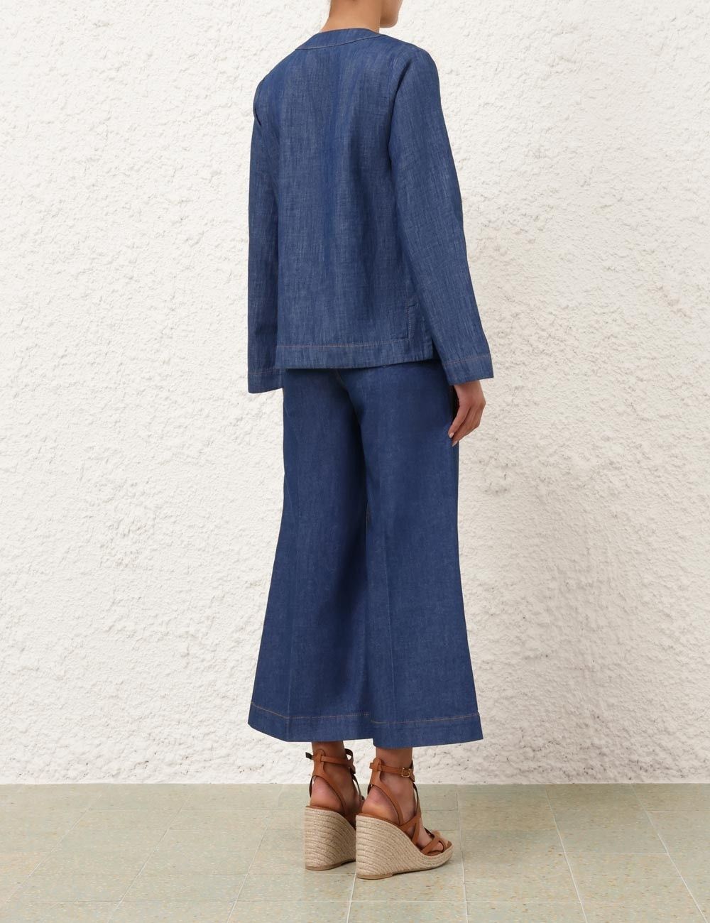 Zimmermann oc11z1025 Wylie Cropped Jeans in Blue Size 34" / US 12 / IT 48 - 4 Thumbnail