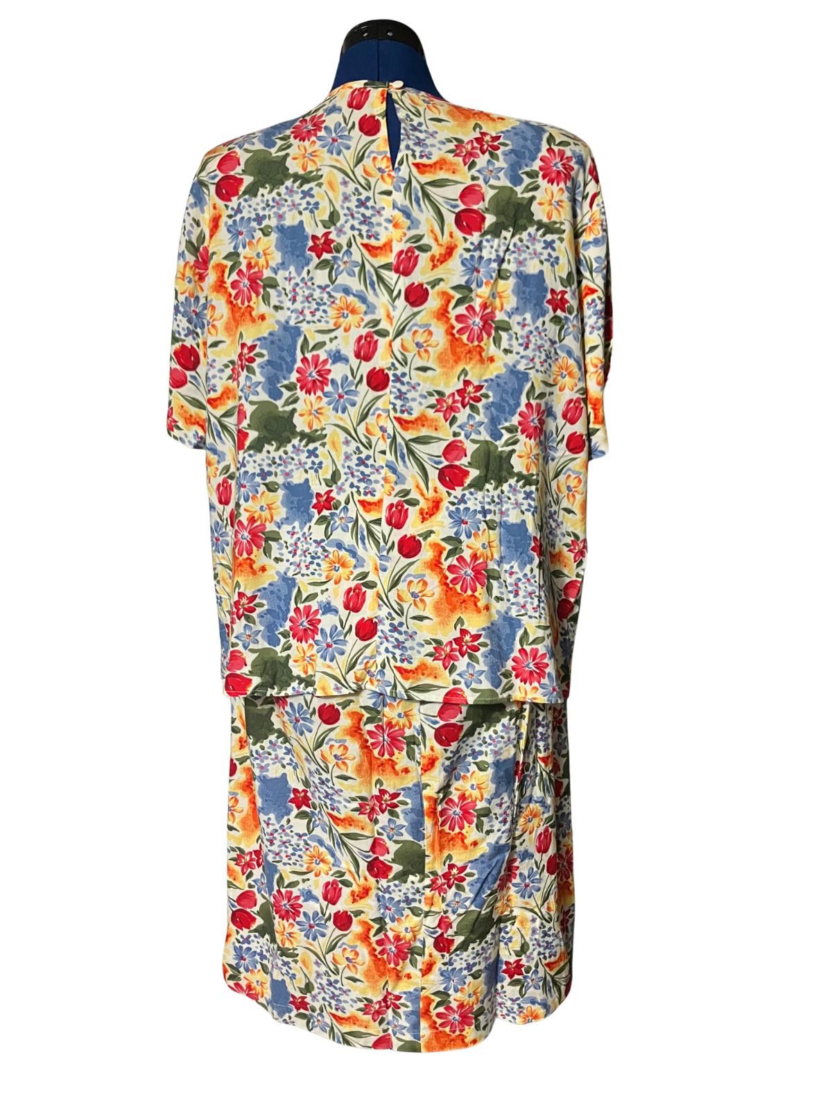 Other Sag Harbor Floral 3-Piece Set Skirt & 2 Blouses Rayon Large Size L / US 10 / IT 46 - 3 Thumbnail