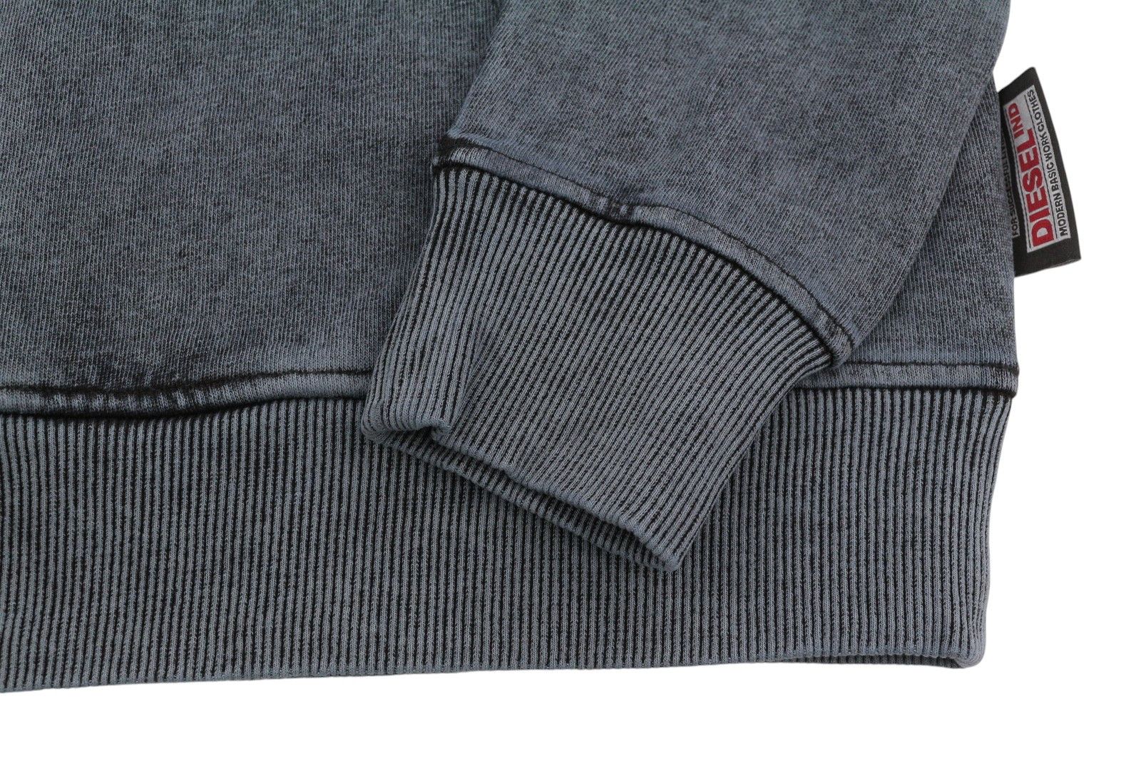 Diesel S-GINN-HOOD-E1 M Grey Distress Logo Hoodie 41053 Size US M / EU 48-50 / 2 - 5 Thumbnail