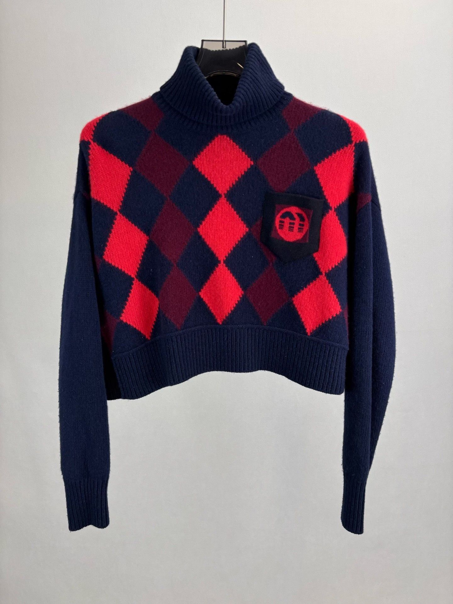 Miu Miu MIUMIU Plaid Turtleneck Knit Sweater Size S / US 4 / IT 40 - 1 Thumbnail
