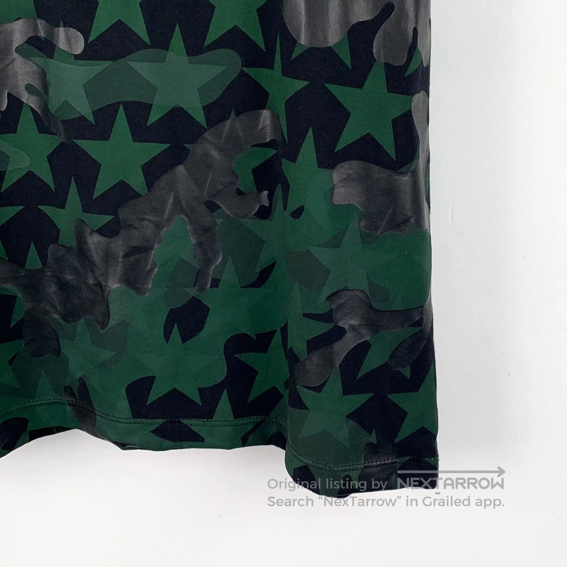 Valentino Valentino Dark Green Star Printed Cotton Crew Neck Short S Size US S / EU 44-46 / 1 - 4 Thumbnail