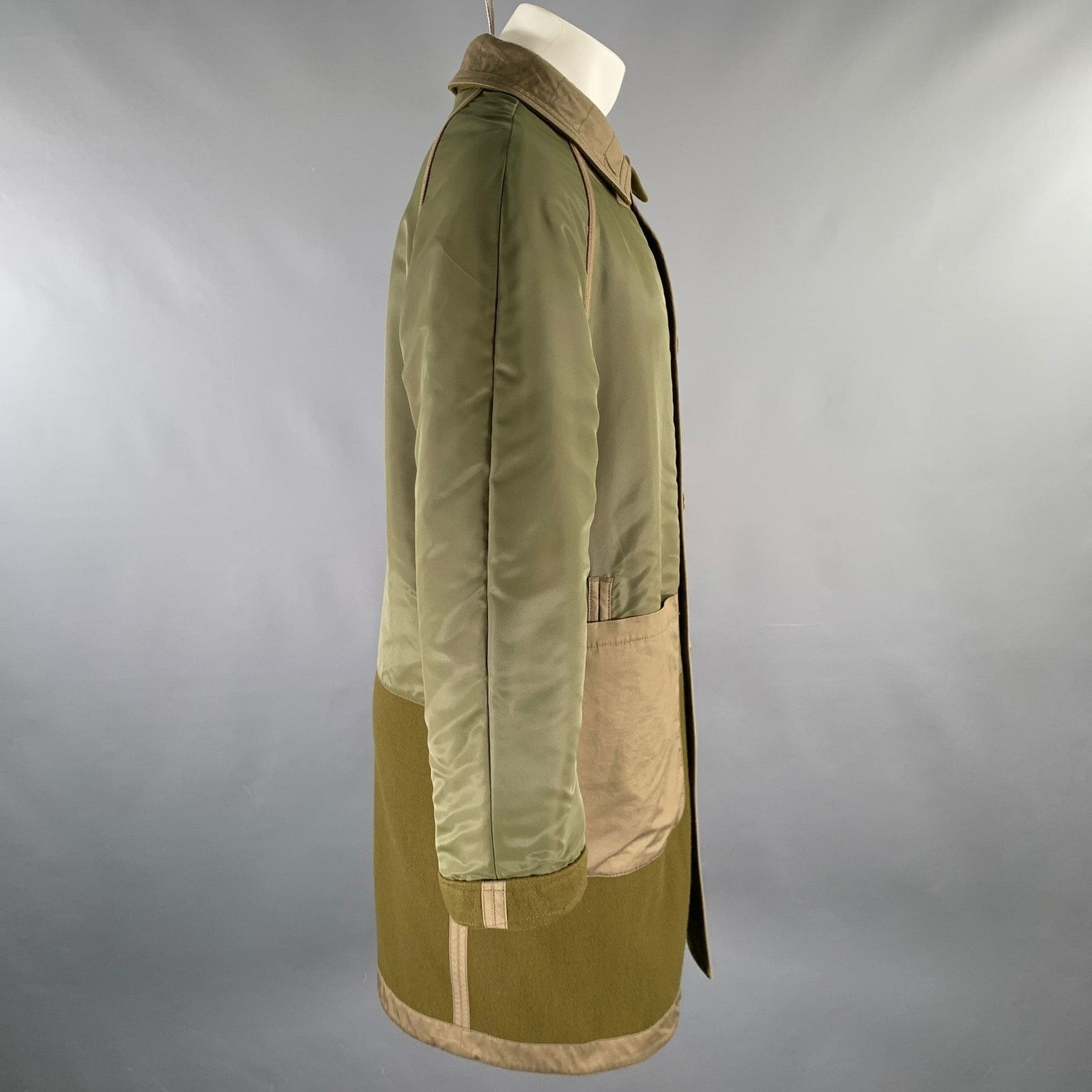 Burberry BURBERRY Size S Green Solid Wool Reversible Coat Size US S / EU 44-46 / 1 - 4 Thumbnail