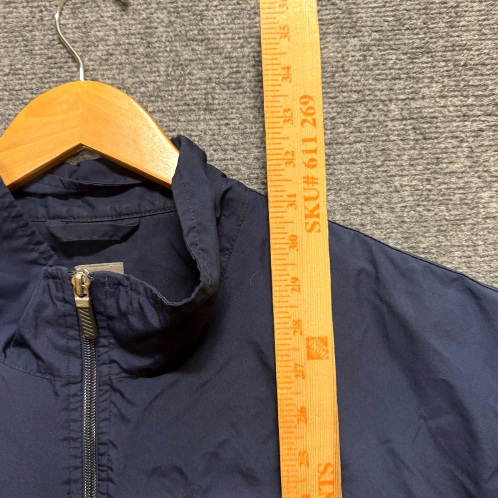 Nike VTG Nike Windbreaker Jacket 2XL Navy Blue Fullzip Striped Nylon Mens Size US XXL / EU 58 / 5 - 7 Thumbnail