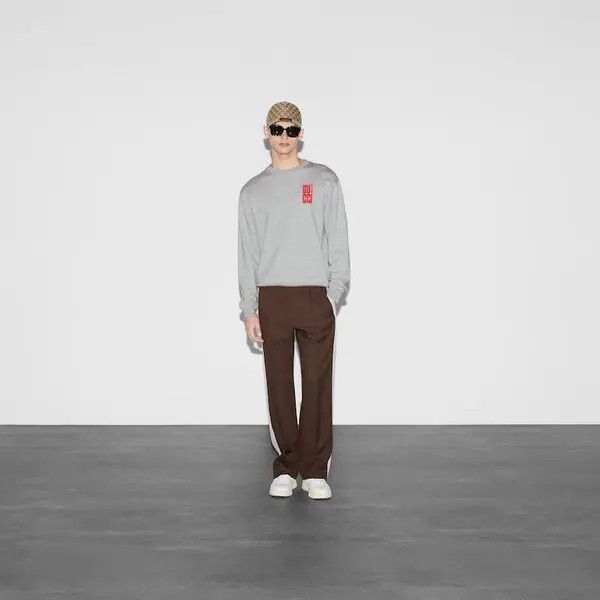 Gucci o1loc1c0925 Cotton Jersey Sweatshirt in Gray Size US XS / EU 42 / 0 - 2 Thumbnail